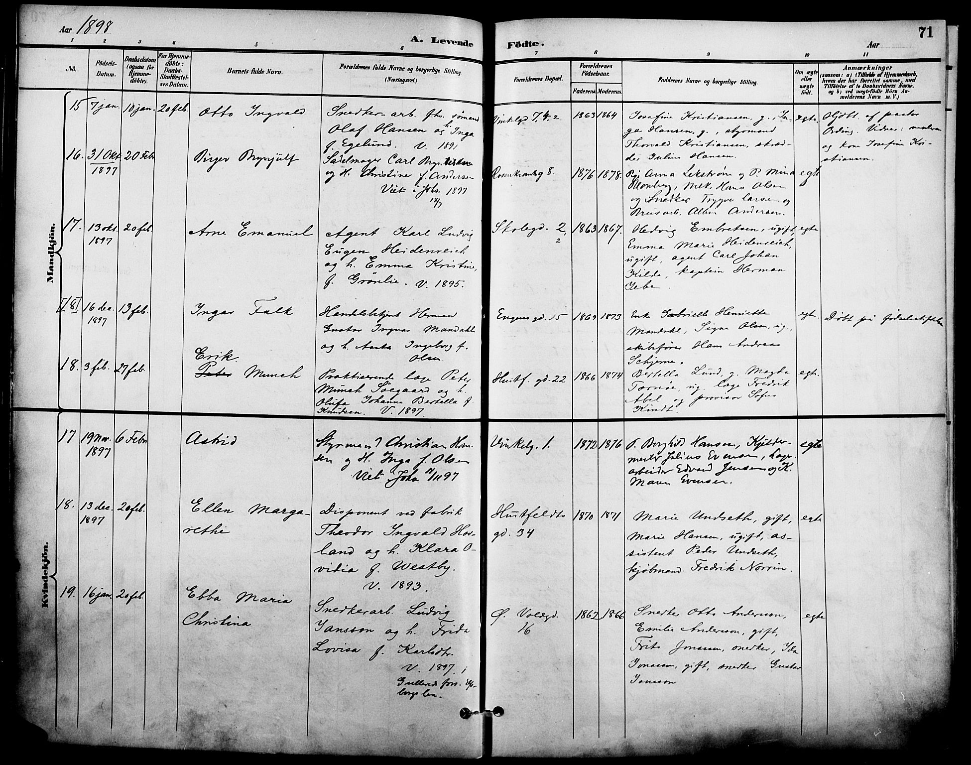 Johannes prestekontor Kirkebøker, AV/SAO-A-10852/F/Fa/L0007: Parish register (official) no. 7, 1896-1905, p. 71