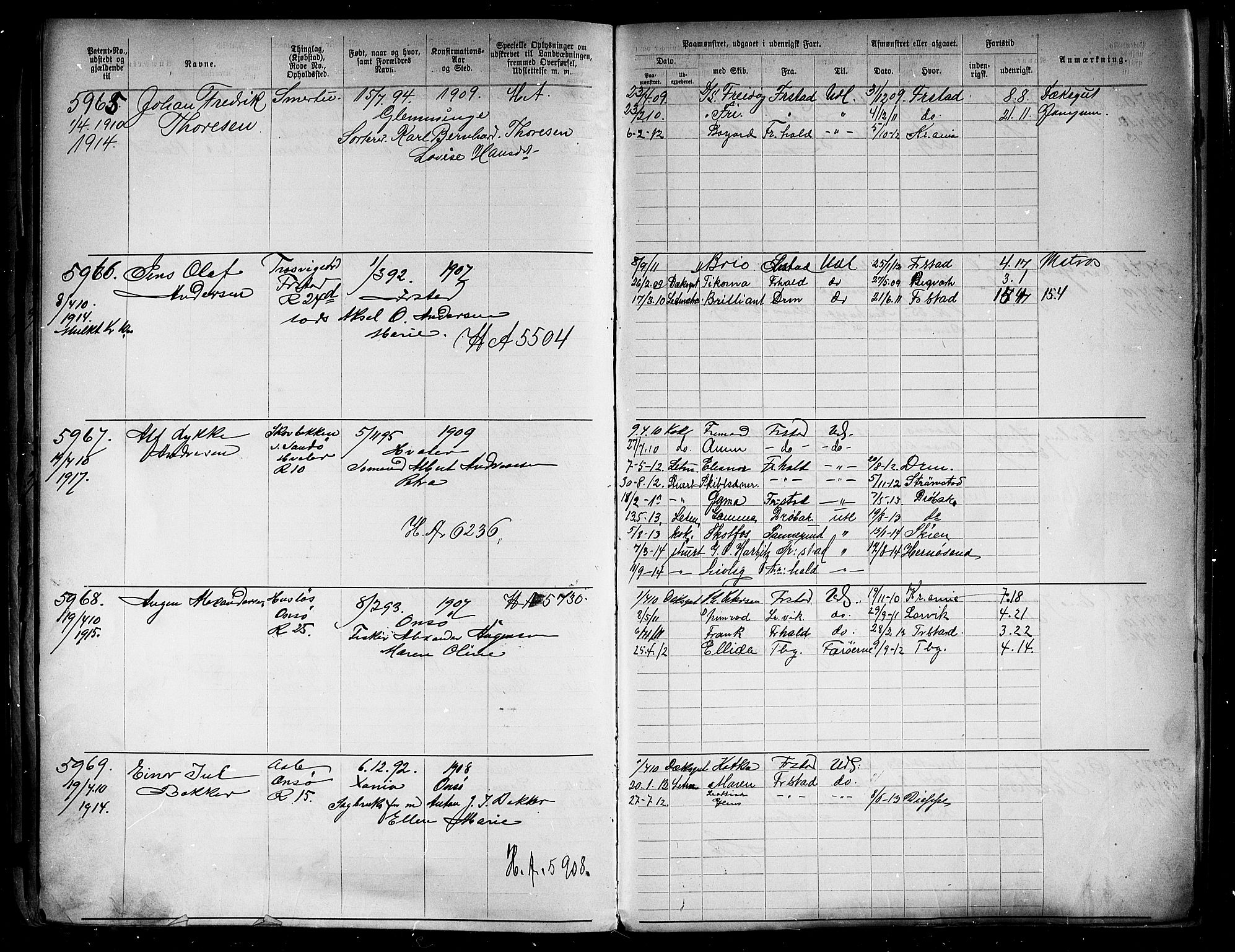 Fredrikstad mønstringskontor, AV/SAO-A-10569b/F/Fc/Fca/L0008: Annotasjonsrulle, 1898-1916, p. 413