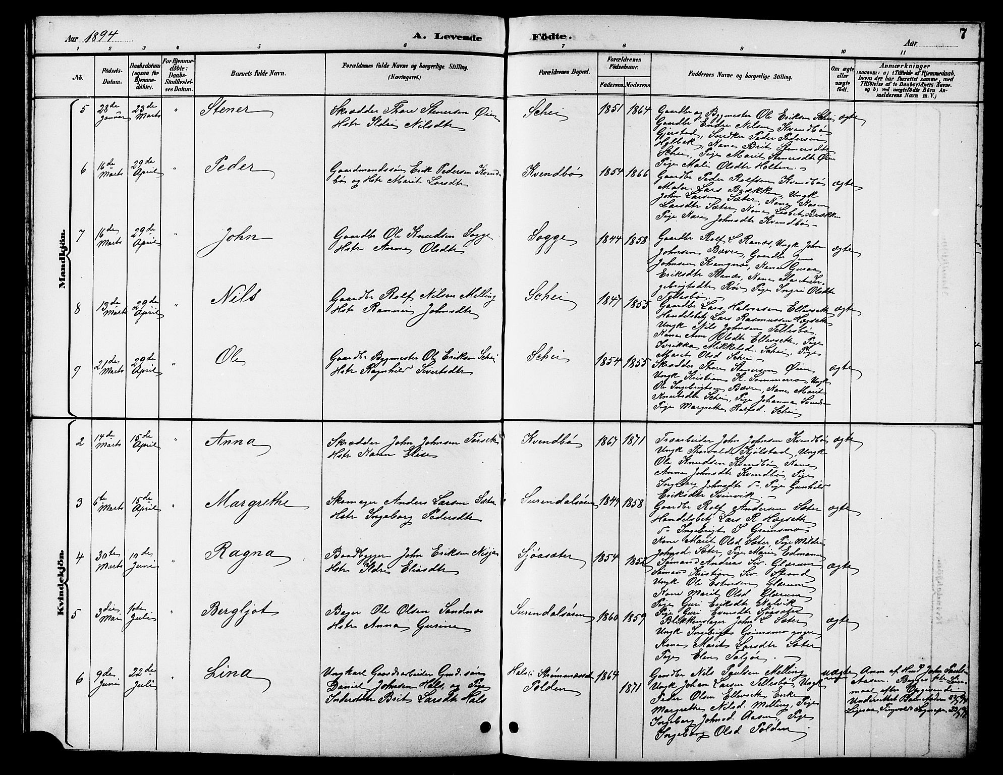 Ministerialprotokoller, klokkerbøker og fødselsregistre - Møre og Romsdal, AV/SAT-A-1454/596/L1058: Parish register (copy) no. 596C01, 1891-1907, p. 7