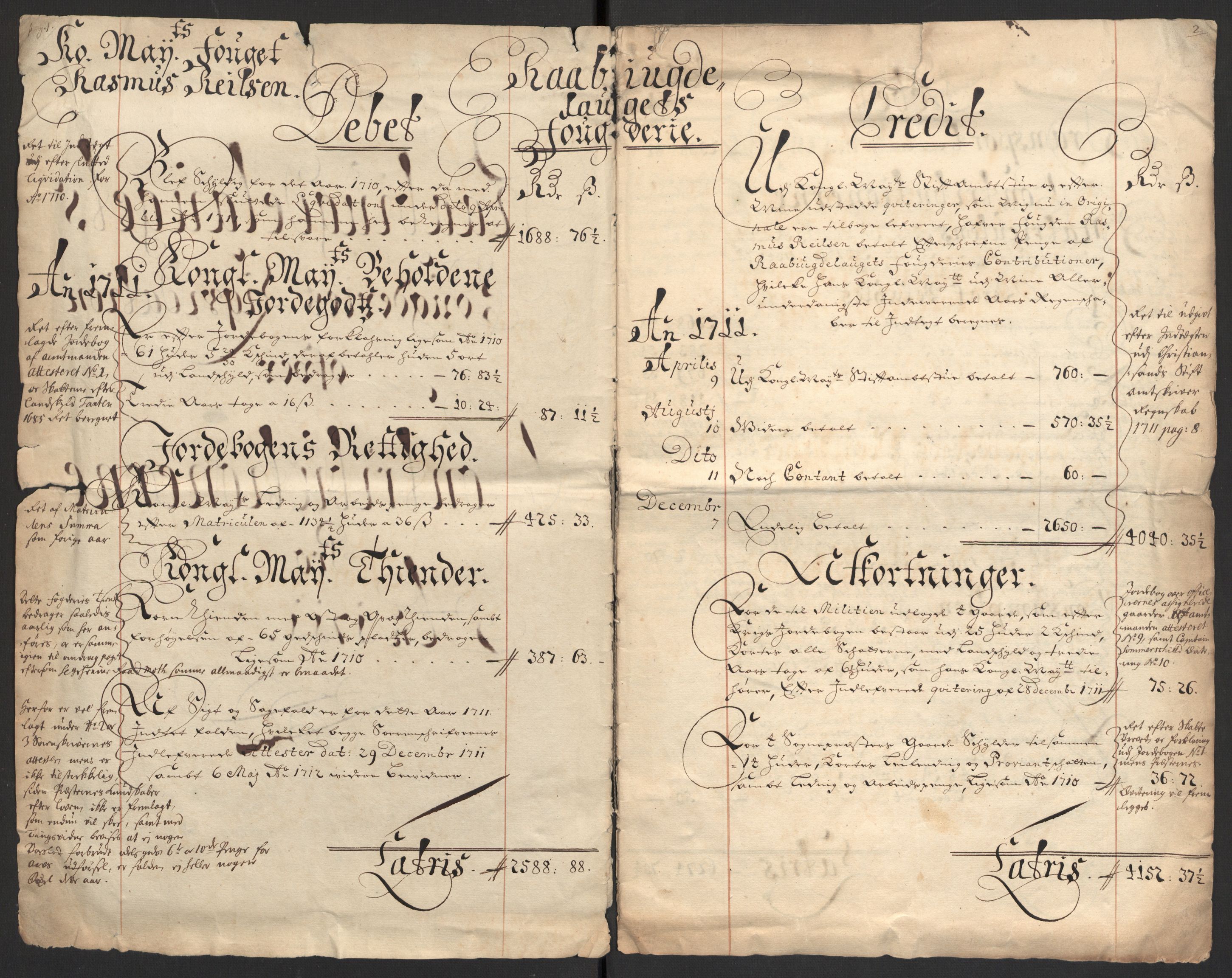 Rentekammeret inntil 1814, Reviderte regnskaper, Fogderegnskap, AV/RA-EA-4092/R40/L2449: Fogderegnskap Råbyggelag, 1709-1711, p. 252