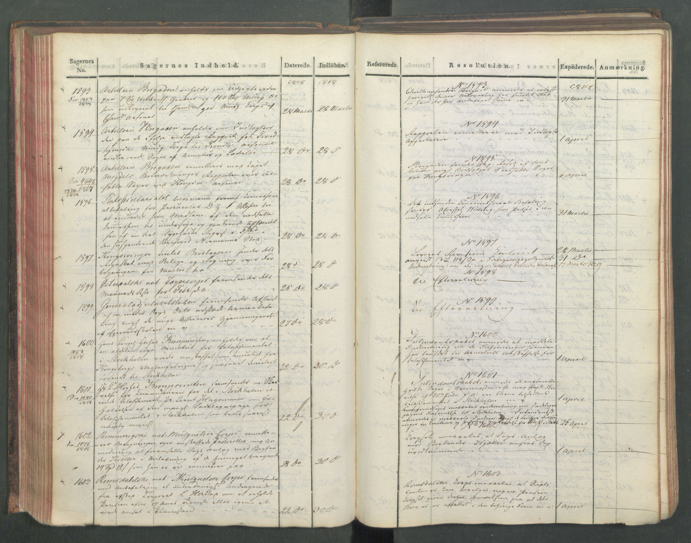 Armédepartementet, AV/RA-RAFA-3493/C/Ca/L0015: 6. Departements Journal, 1818