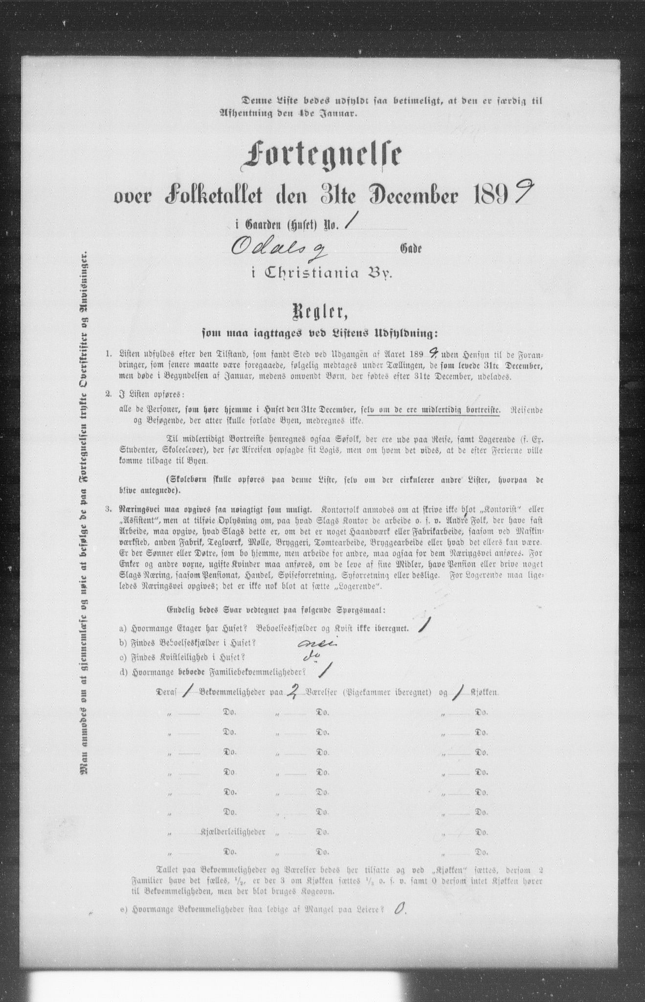 OBA, Municipal Census 1899 for Kristiania, 1899, p. 9689
