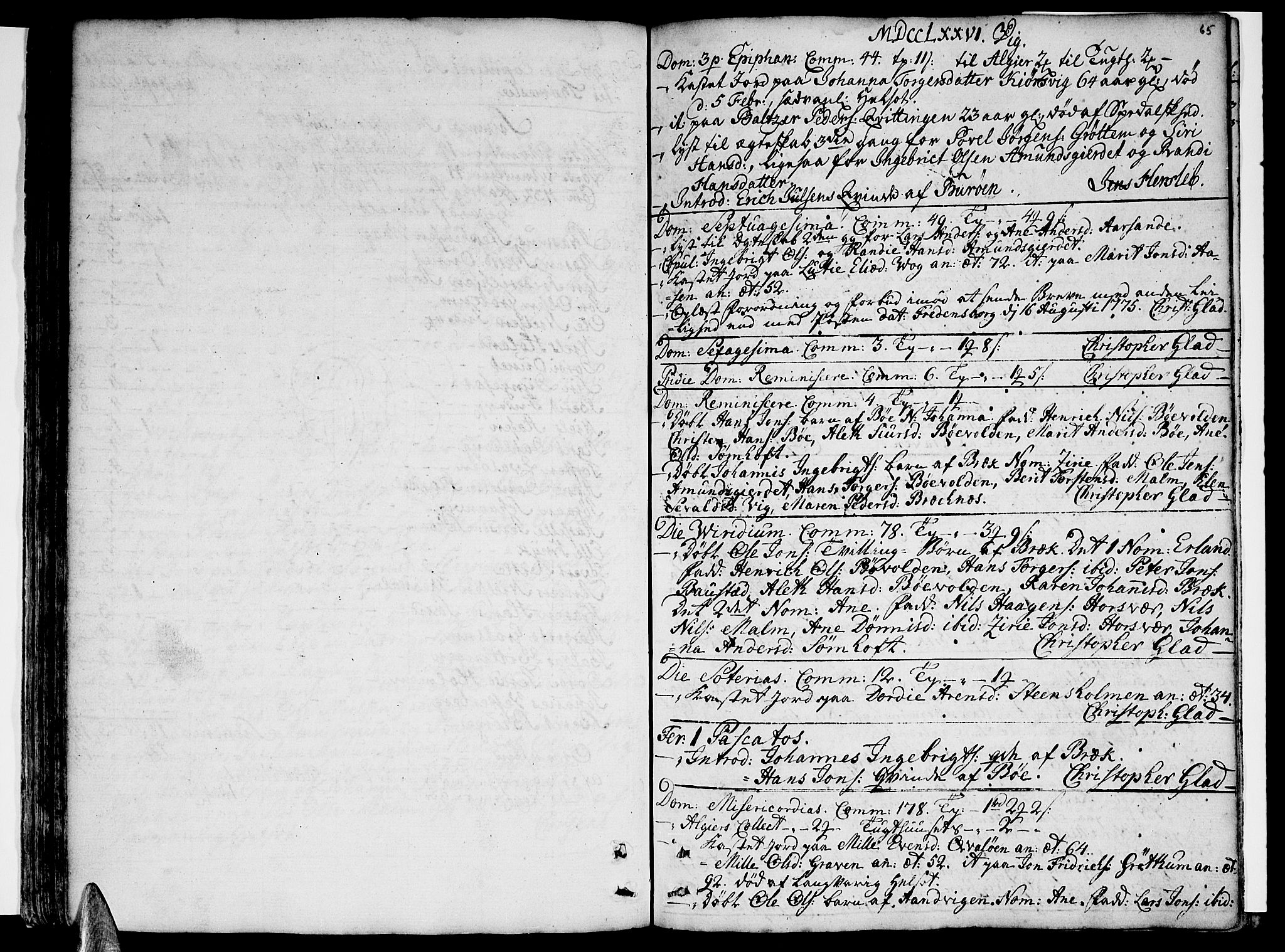 Ministerialprotokoller, klokkerbøker og fødselsregistre - Nordland, SAT/A-1459/812/L0173: Parish register (official) no. 812A02, 1752-1800, p. 65