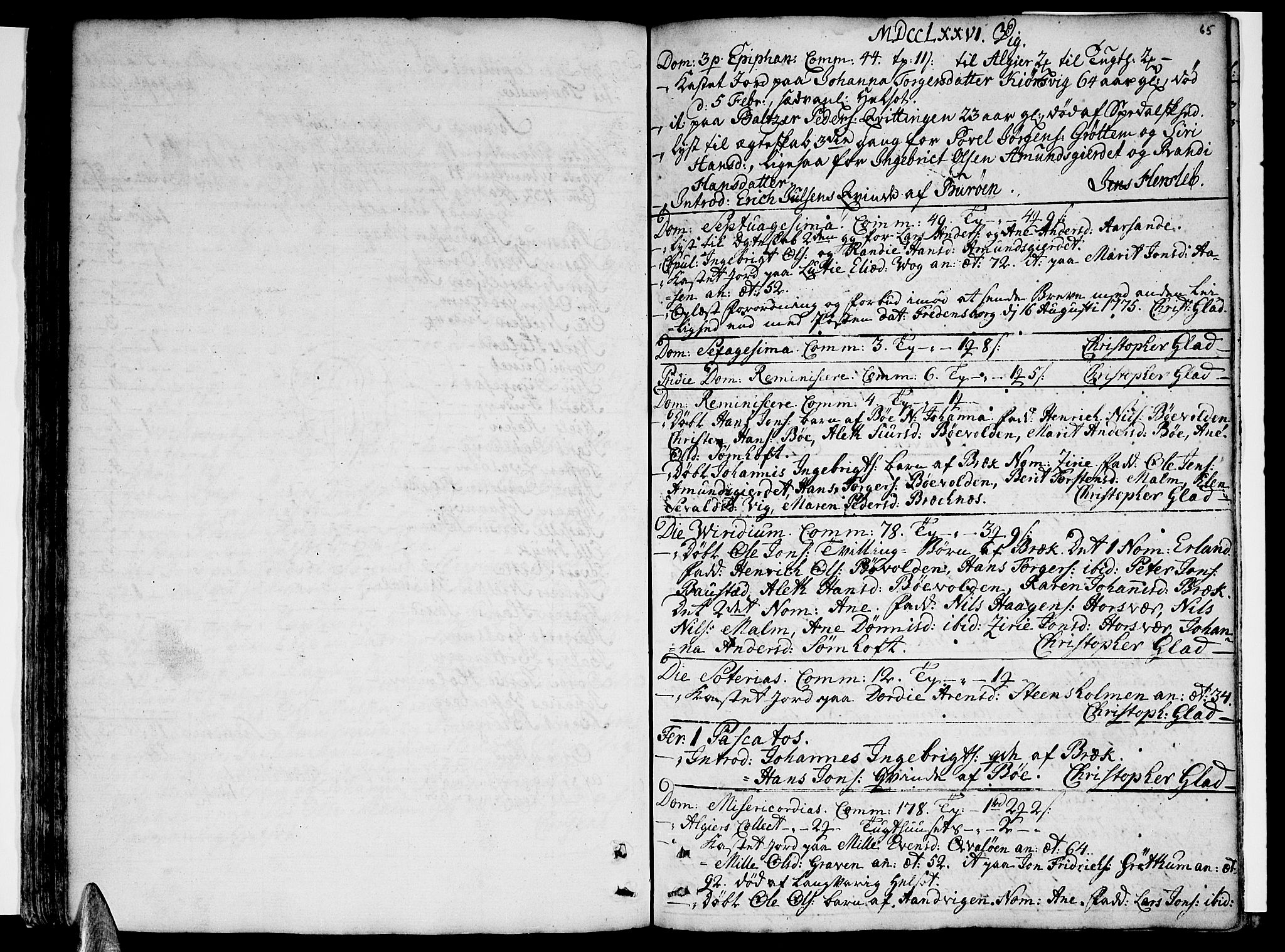Ministerialprotokoller, klokkerbøker og fødselsregistre - Nordland, AV/SAT-A-1459/812/L0173: Parish register (official) no. 812A02, 1752-1800, p. 65