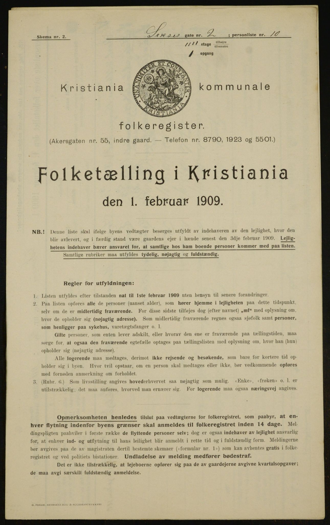 OBA, Municipal Census 1909 for Kristiania, 1909, p. 85925