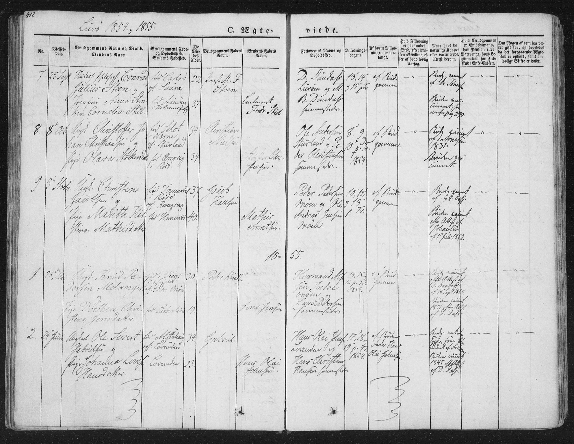 Ministerialprotokoller, klokkerbøker og fødselsregistre - Nordland, AV/SAT-A-1459/839/L0566: Parish register (official) no. 839A03, 1825-1862, p. 412