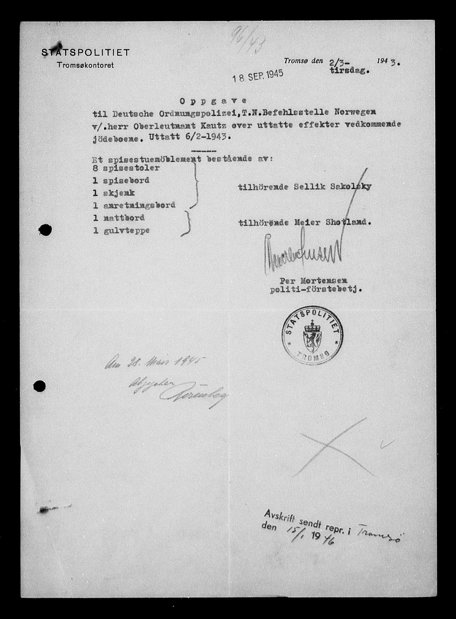 Justisdepartementet, Tilbakeføringskontoret for inndratte formuer, AV/RA-S-1564/H/Hc/Hcb/L0915: --, 1945-1947, p. 338