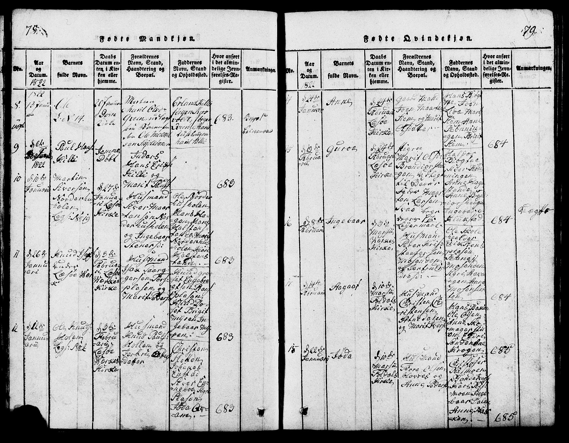 Lesja prestekontor, AV/SAH-PREST-068/H/Ha/Hab/L0001: Parish register (copy) no. 1, 1820-1831, p. 78-79