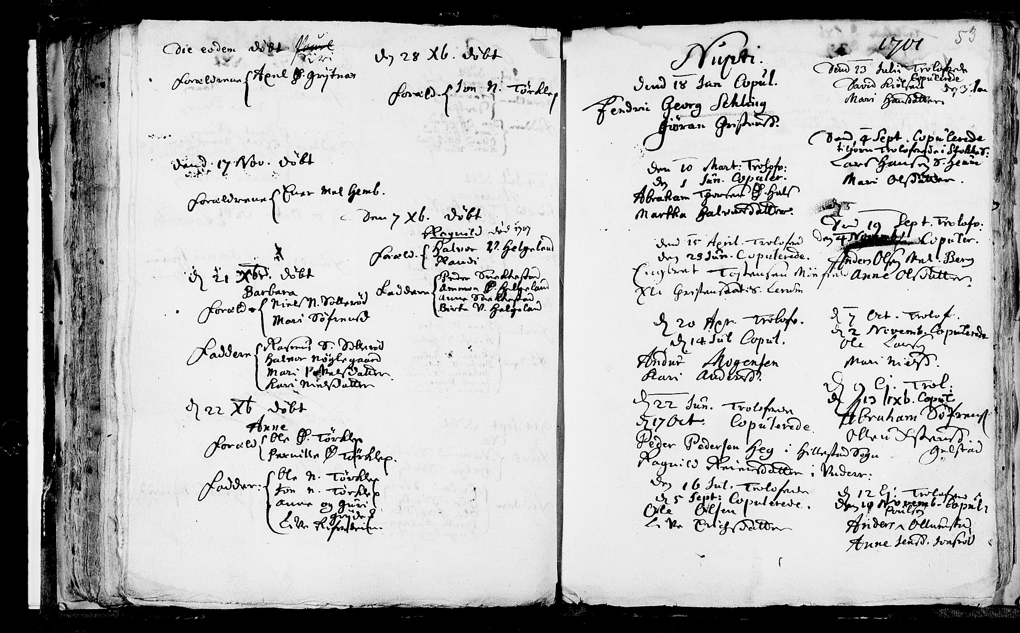 Våle kirkebøker, SAKO/A-334/F/Fa/L0001: Parish register (official) no. I 1, 1693-1704, p. 53