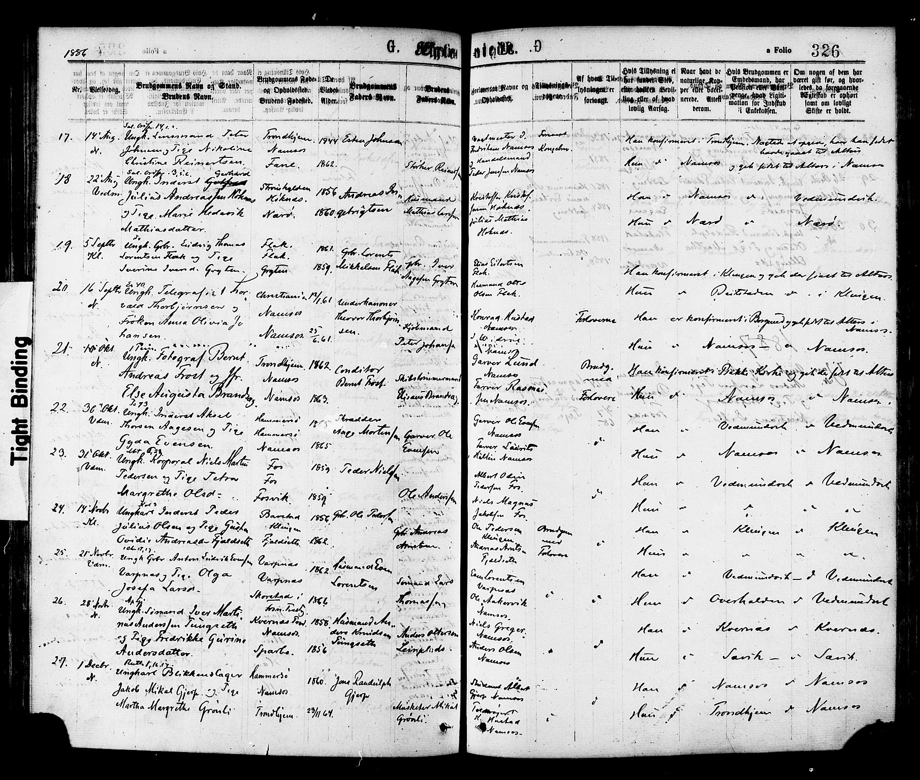 Ministerialprotokoller, klokkerbøker og fødselsregistre - Nord-Trøndelag, SAT/A-1458/768/L0572: Parish register (official) no. 768A07, 1874-1886, p. 326
