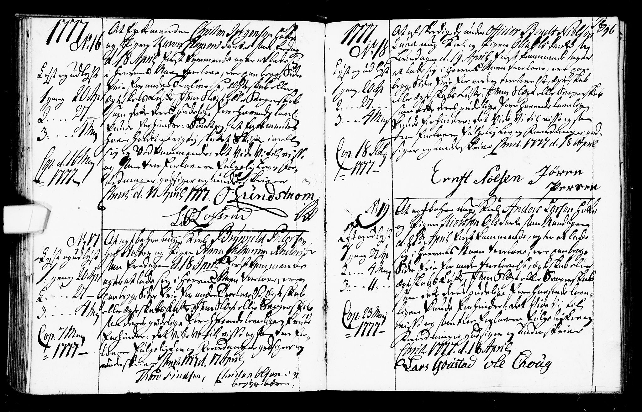 Oslo domkirke Kirkebøker, SAO/A-10752/L/La/L0009: Best man's statements no. 9, 1770-1784, p. 96