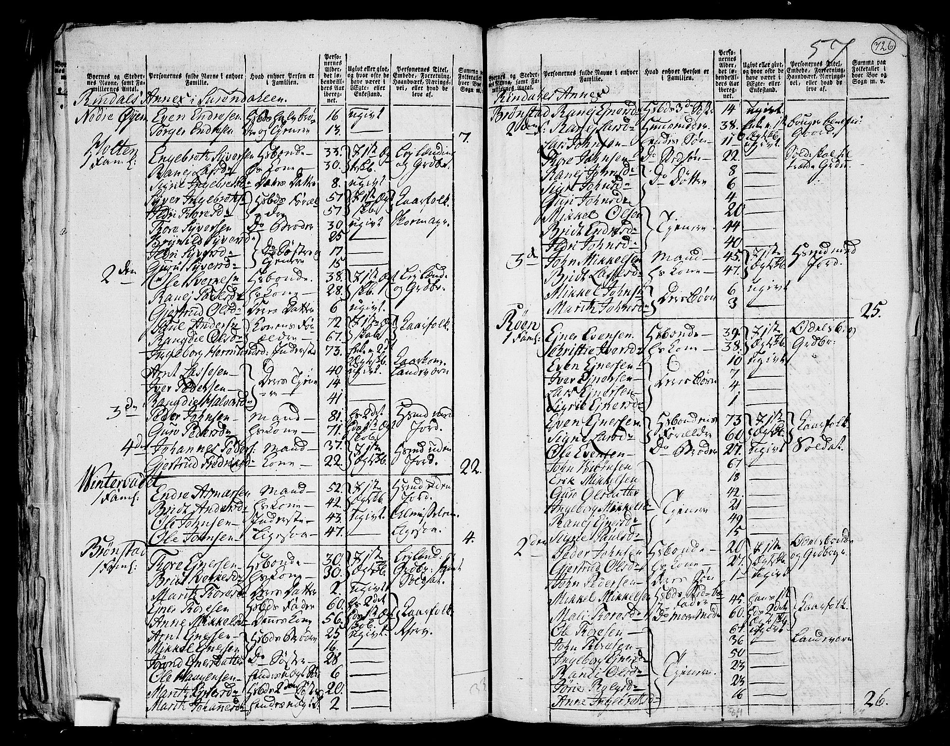 RA, 1801 census for 1566P Surnadal, 1801, p. 725b-726a