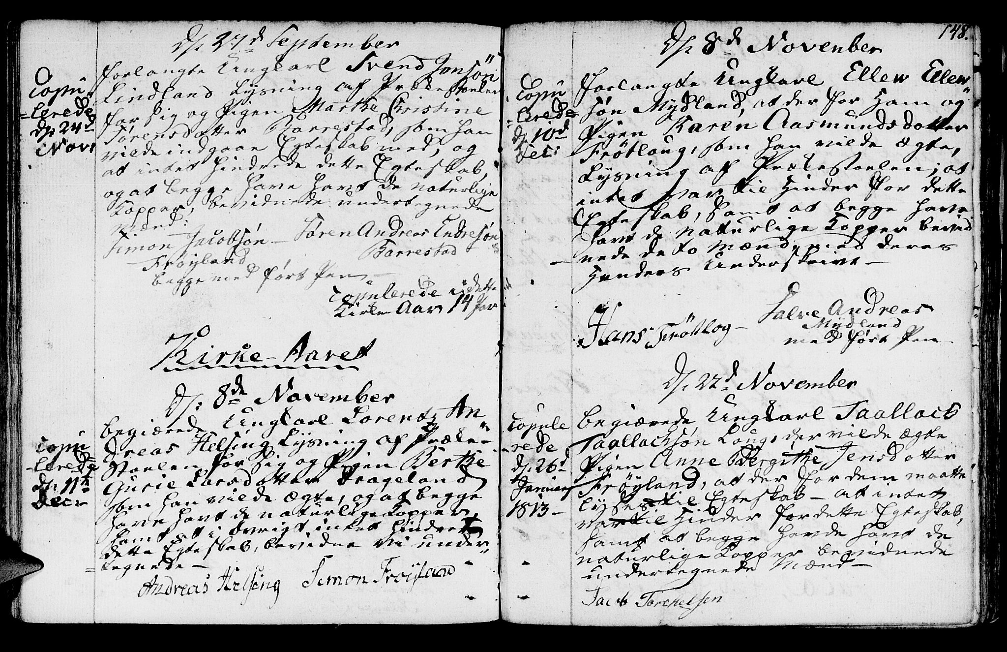 Sokndal sokneprestkontor, AV/SAST-A-101808: Parish register (official) no. A 5, 1806-1826, p. 148