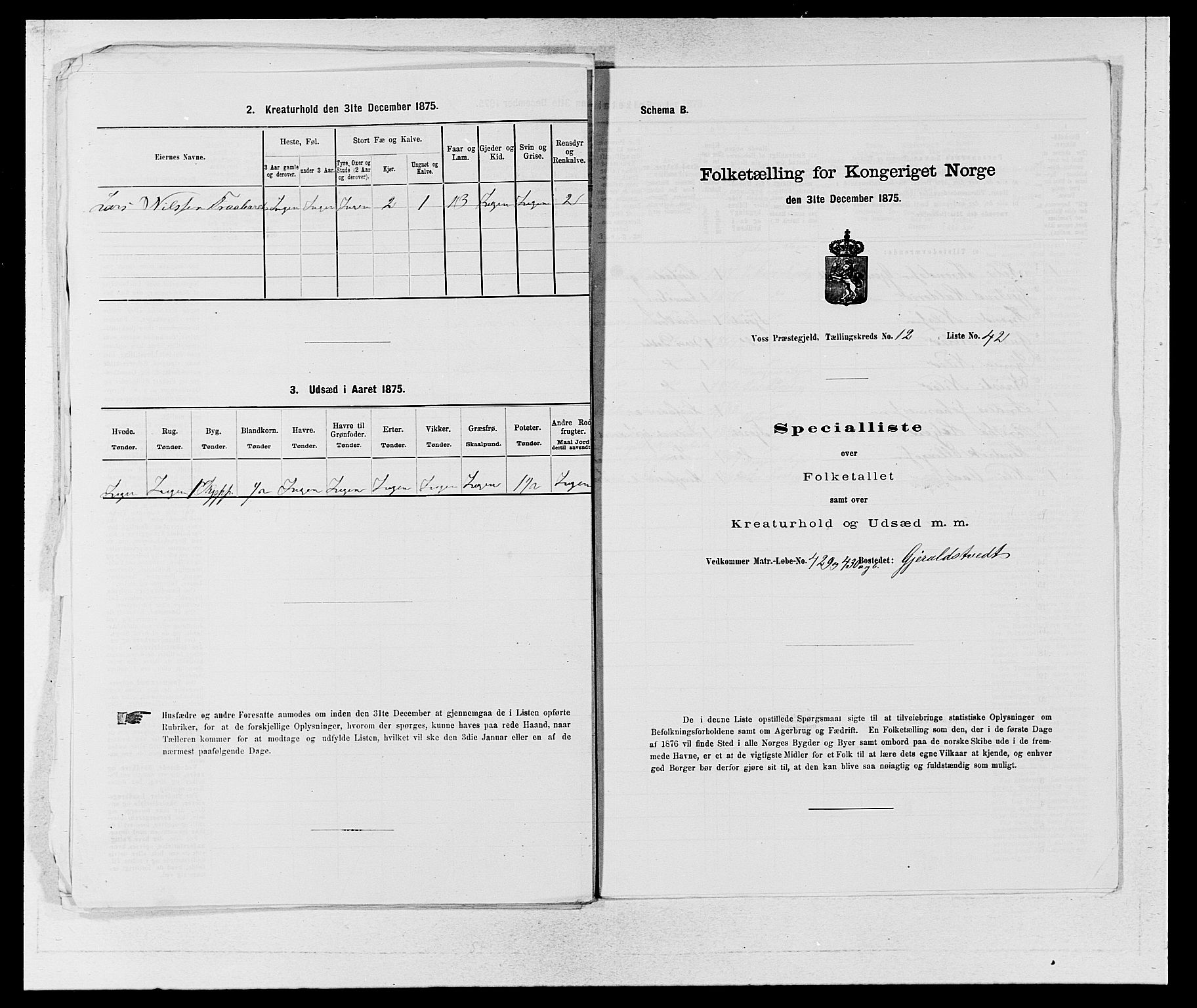 SAB, 1875 census for 1235P Voss, 1875, p. 1481