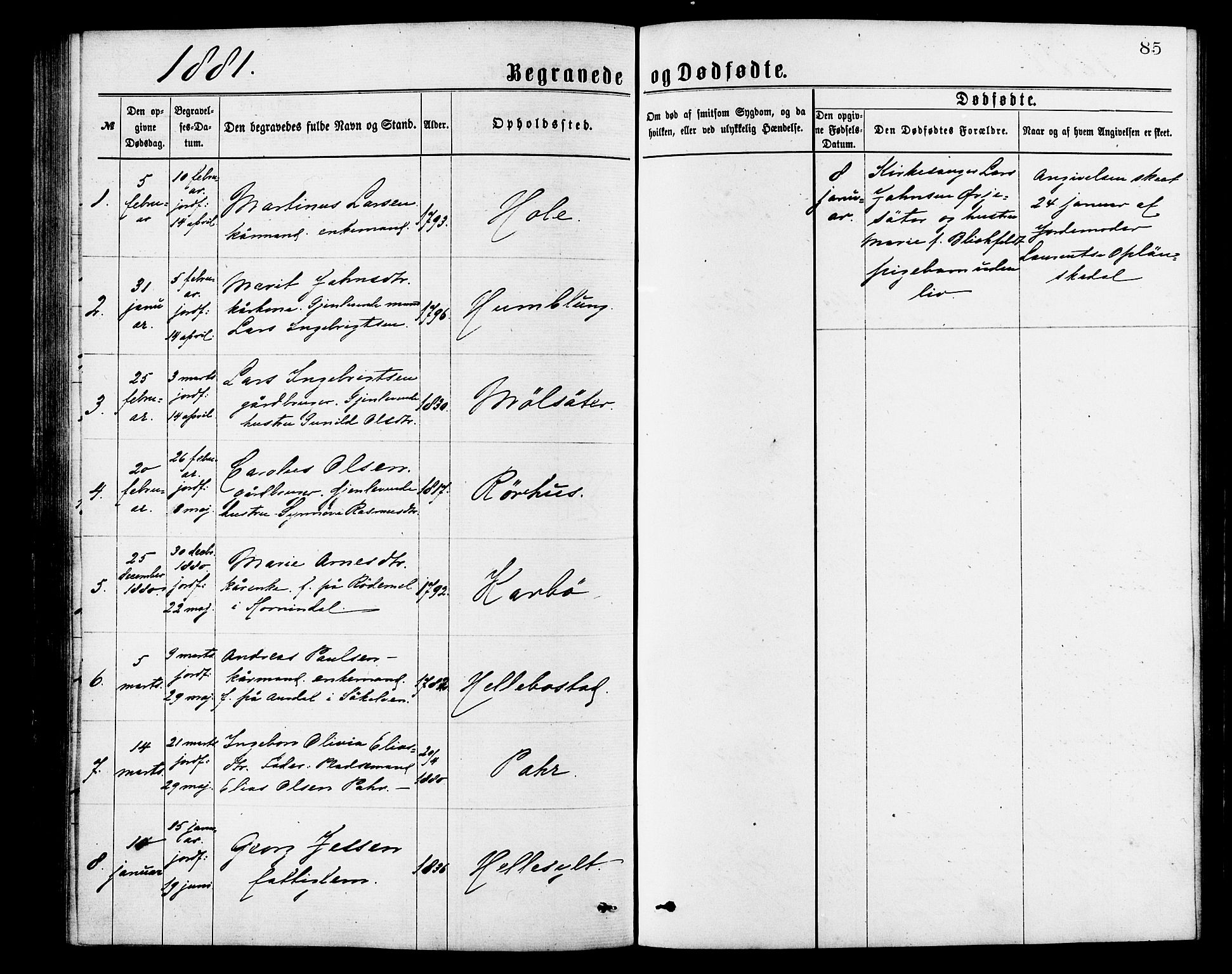 Ministerialprotokoller, klokkerbøker og fødselsregistre - Møre og Romsdal, SAT/A-1454/517/L0227: Parish register (official) no. 517A07, 1870-1886, p. 85