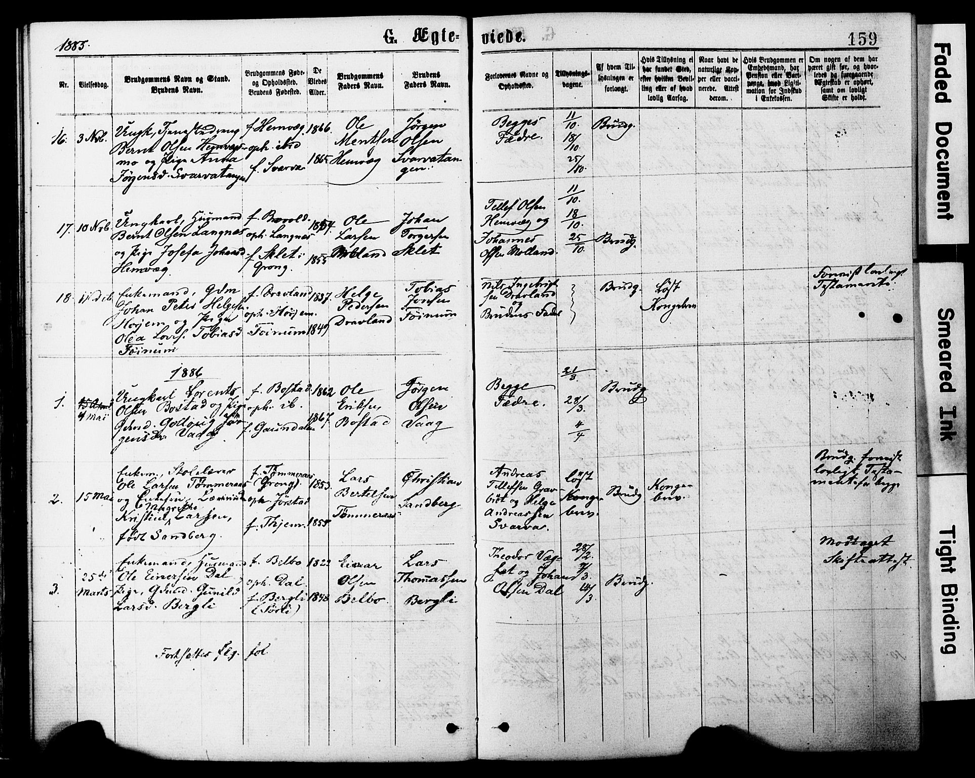 Ministerialprotokoller, klokkerbøker og fødselsregistre - Nord-Trøndelag, SAT/A-1458/749/L0473: Parish register (official) no. 749A07, 1873-1887, p. 159