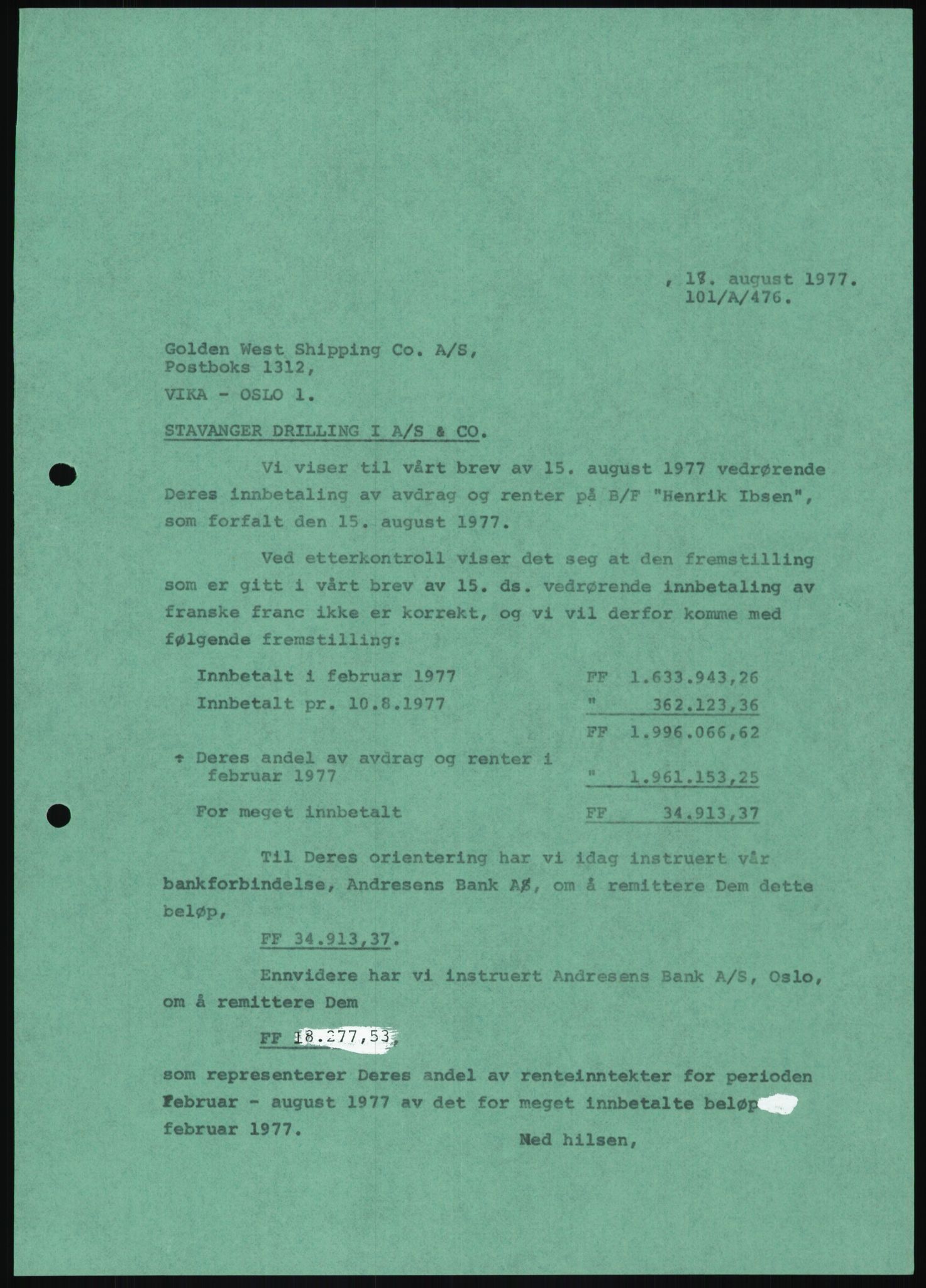 Pa 1503 - Stavanger Drilling AS, AV/SAST-A-101906/D/L0006: Korrespondanse og saksdokumenter, 1974-1984, p. 1306