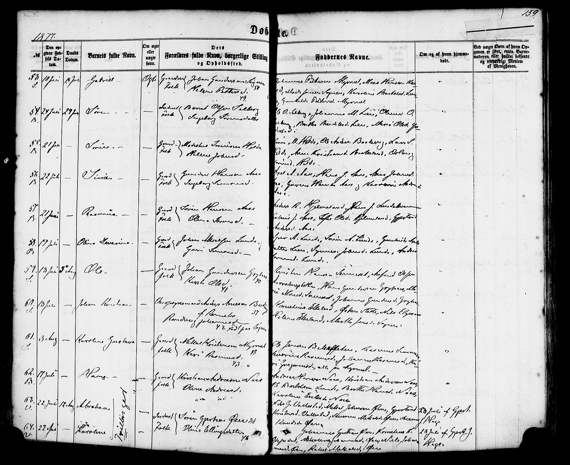 Gaular sokneprestembete, AV/SAB-A-80001/H/Haa: Parish register (official) no. A 5, 1860-1881, p. 159