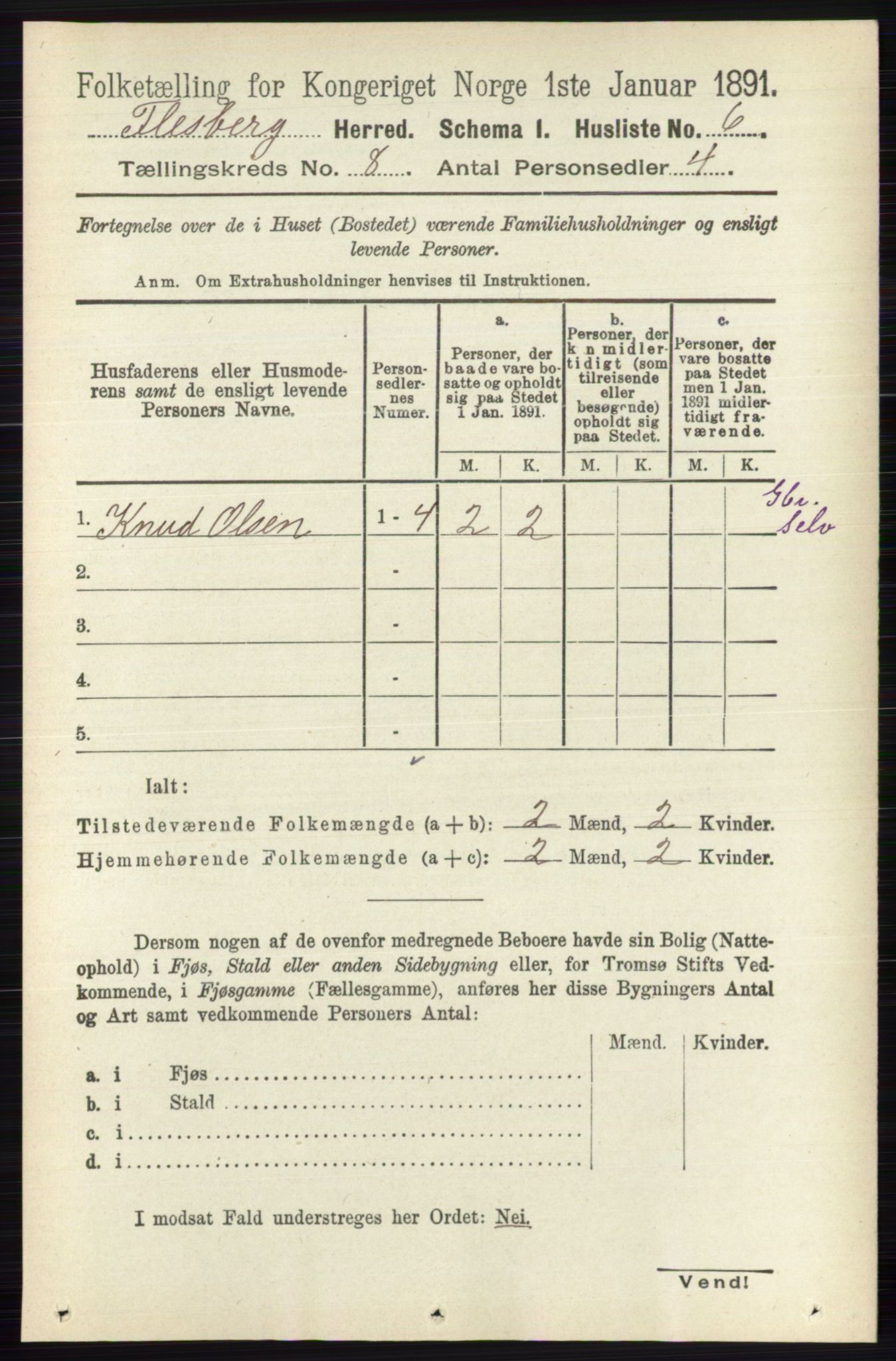 RA, 1891 census for 0631 Flesberg, 1891, p. 1341