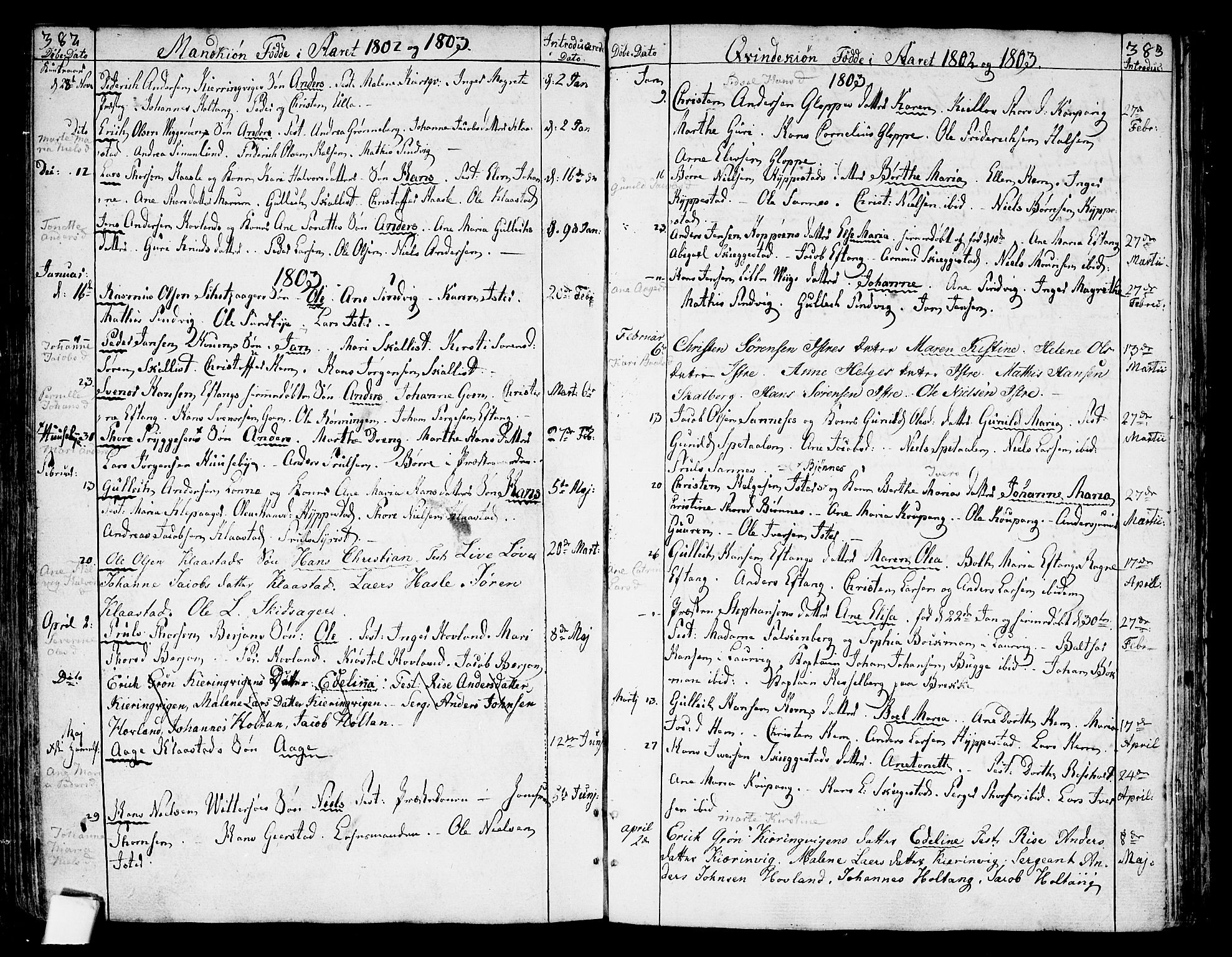 Tjølling kirkebøker, SAKO/A-60/F/Fa/L0004: Parish register (official) no. 4, 1779-1817, p. 382-383