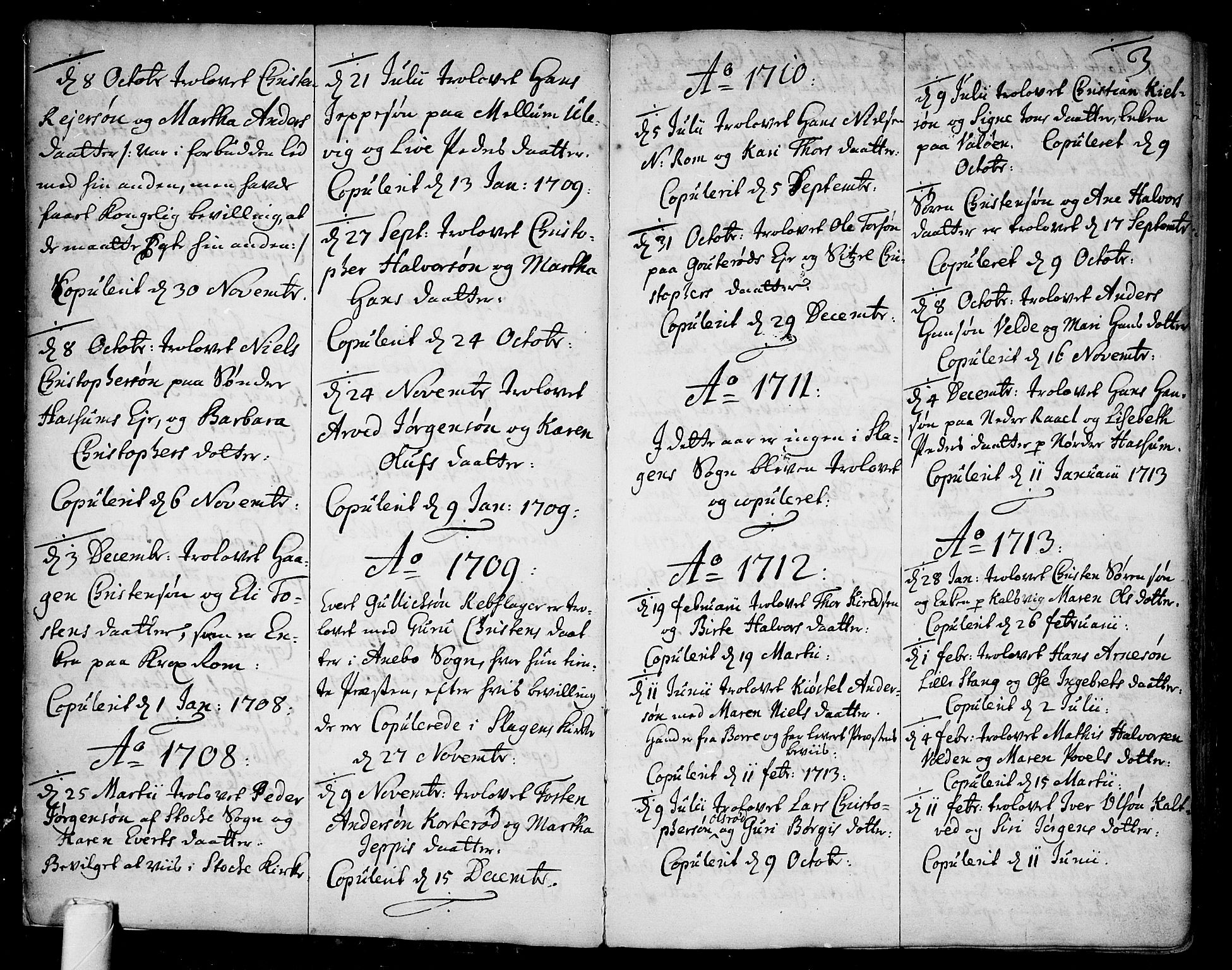 Sem kirkebøker, SAKO/A-5/F/Fb/L0001: Parish register (official) no. II 1, 1702-1764, p. 3