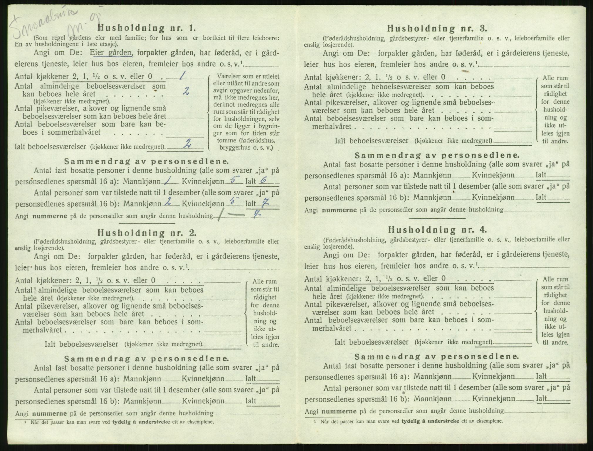 SAT, 1920 census for Borgund, 1920, p. 1413