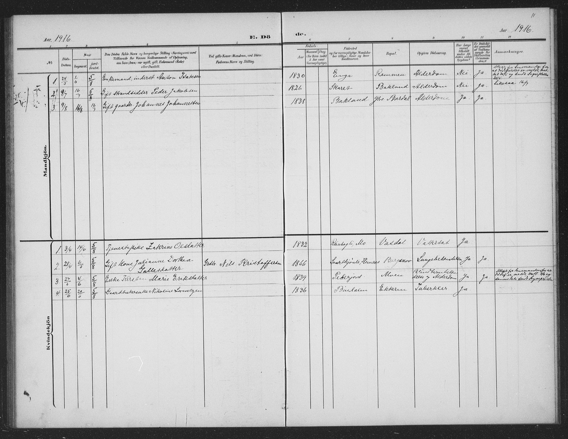 Ministerialprotokoller, klokkerbøker og fødselsregistre - Nordland, AV/SAT-A-1459/833/L0502: Parish register (copy) no. 833C01, 1906-1934, p. 11