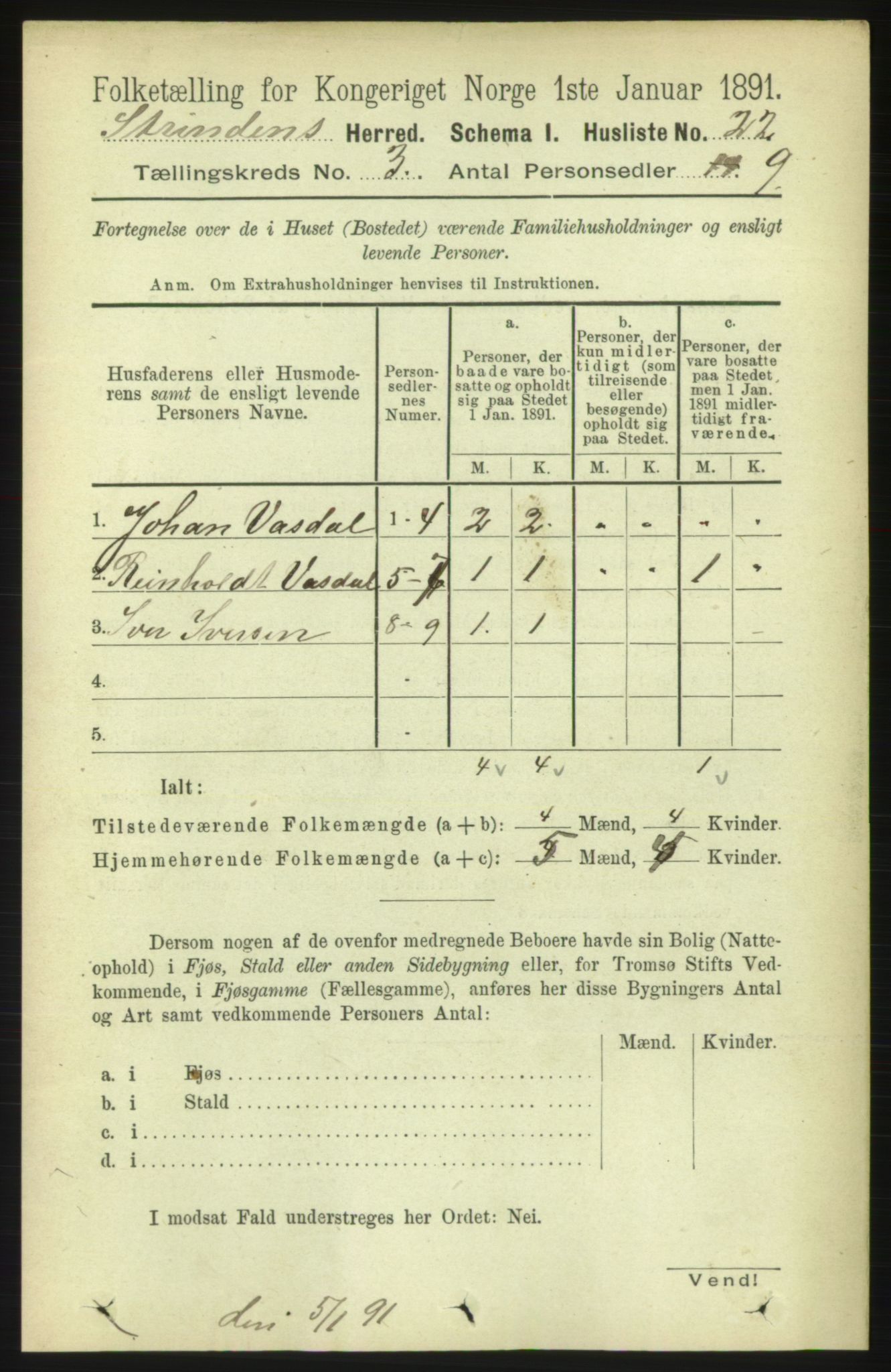 RA, 1891 census for 1660 Strinda, 1891, p. 1934