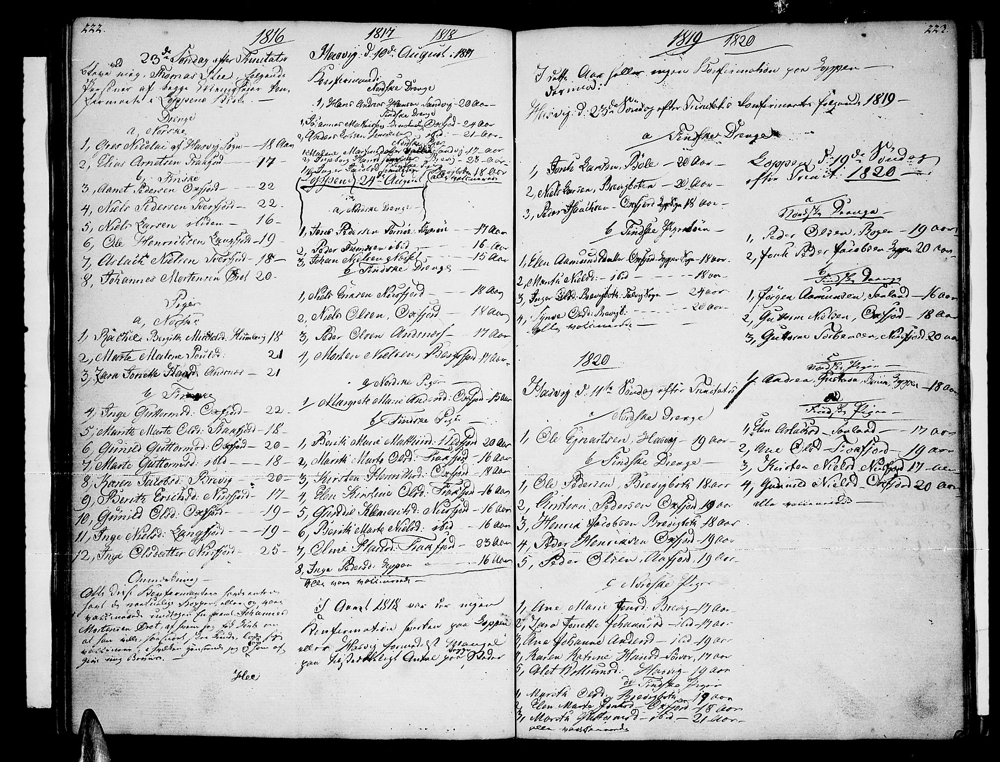 Loppa sokneprestkontor, SATØ/S-1339/H/Ha/L0002kirke: Parish register (official) no. 2, 1785-1821, p. 222-223