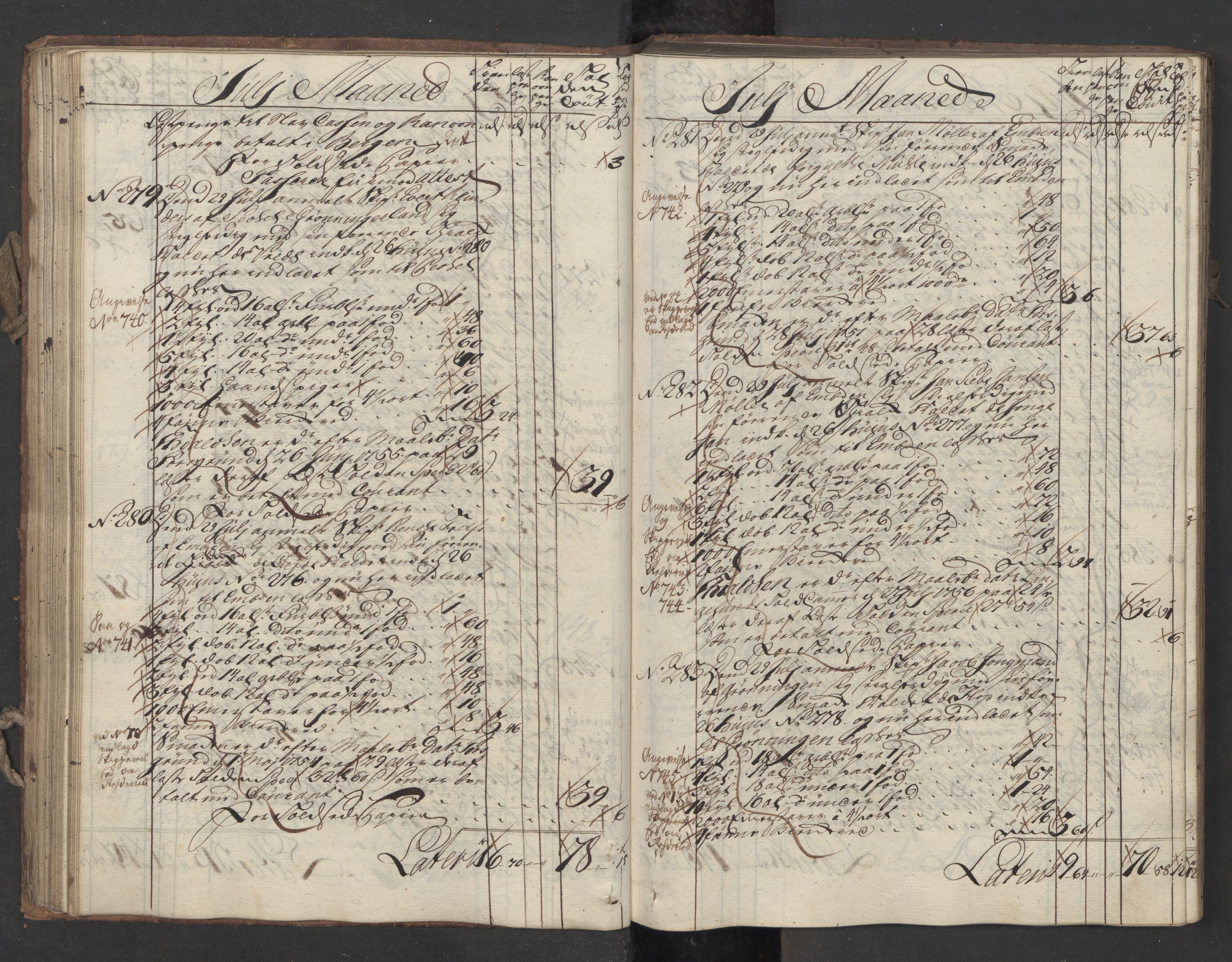 Generaltollkammeret, tollregnskaper, AV/RA-EA-5490/R12/L0029/0001: Tollregnskaper Langesund / Utgående hovedtollbok, 1756, p. 67b-68a