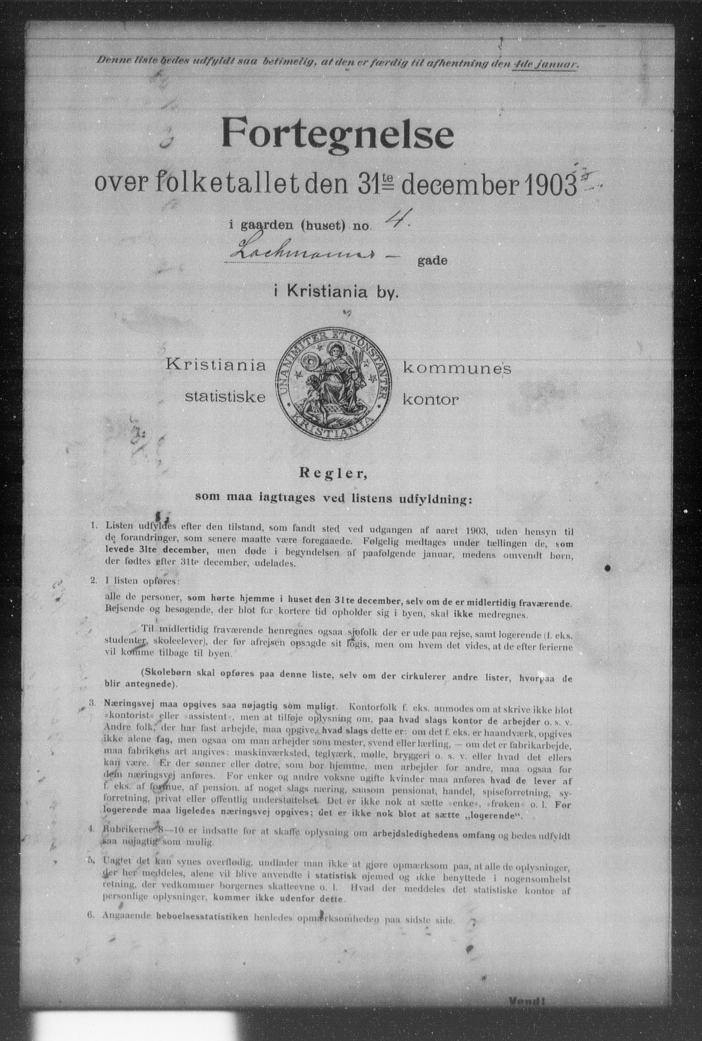 OBA, Municipal Census 1903 for Kristiania, 1903, p. 16113