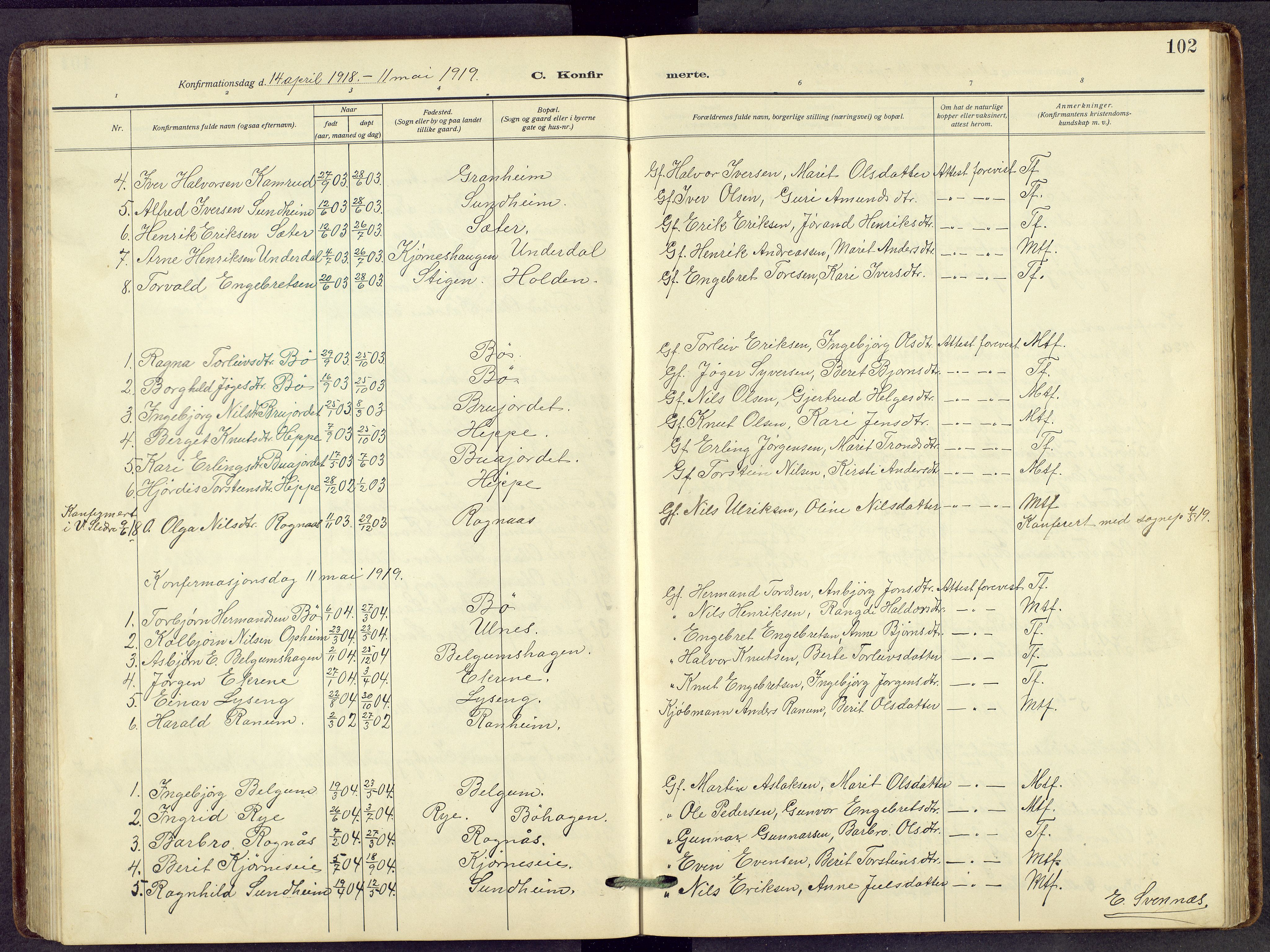 Nord-Aurdal prestekontor, AV/SAH-PREST-132/H/Ha/Hab/L0014: Parish register (copy) no. 14, 1917-1953, p. 102