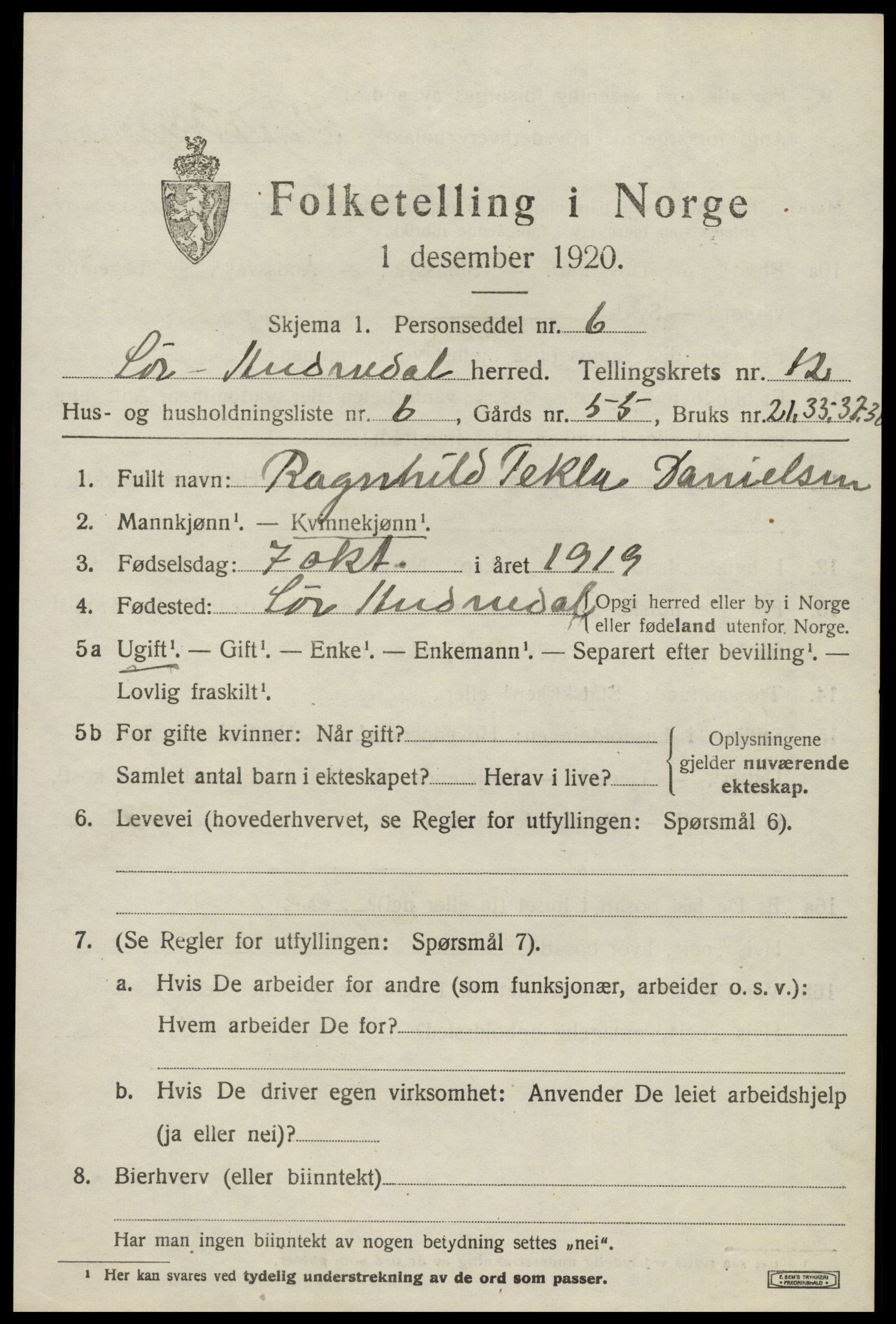 SAK, 1920 census for Sør-Audnedal, 1920, p. 4567