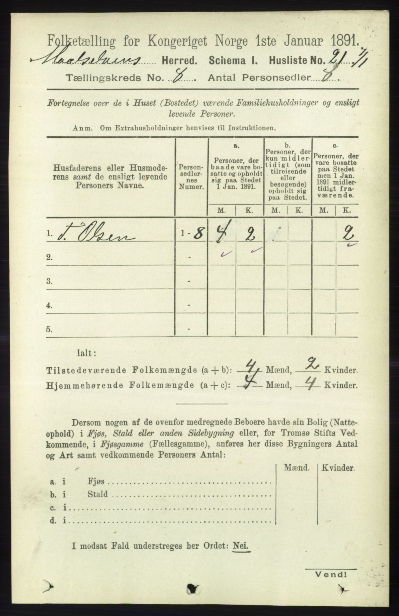 RA, 1891 census for 1924 Målselv, 1891, p. 2520