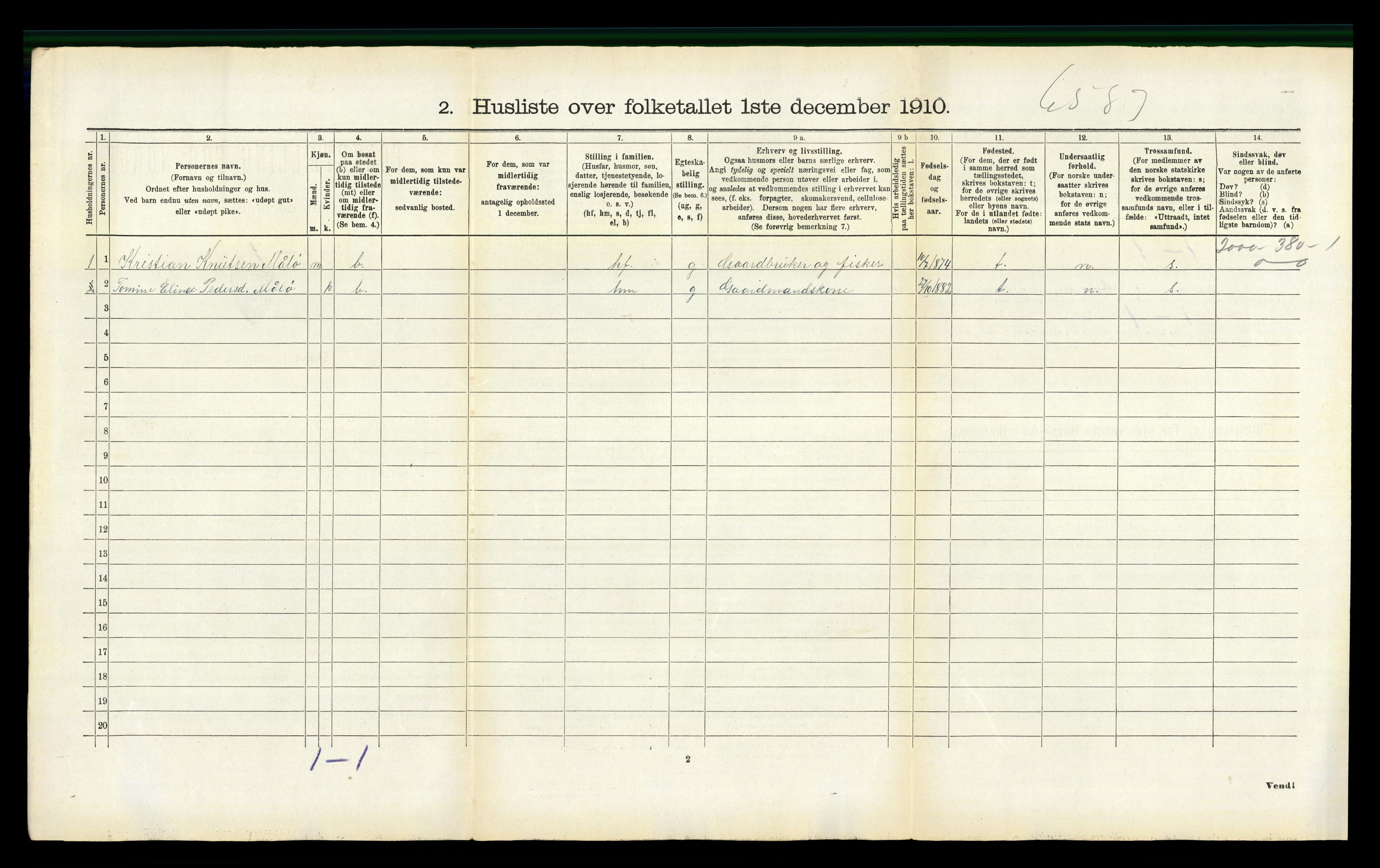 RA, 1910 census for Gjemnes, 1910, p. 182