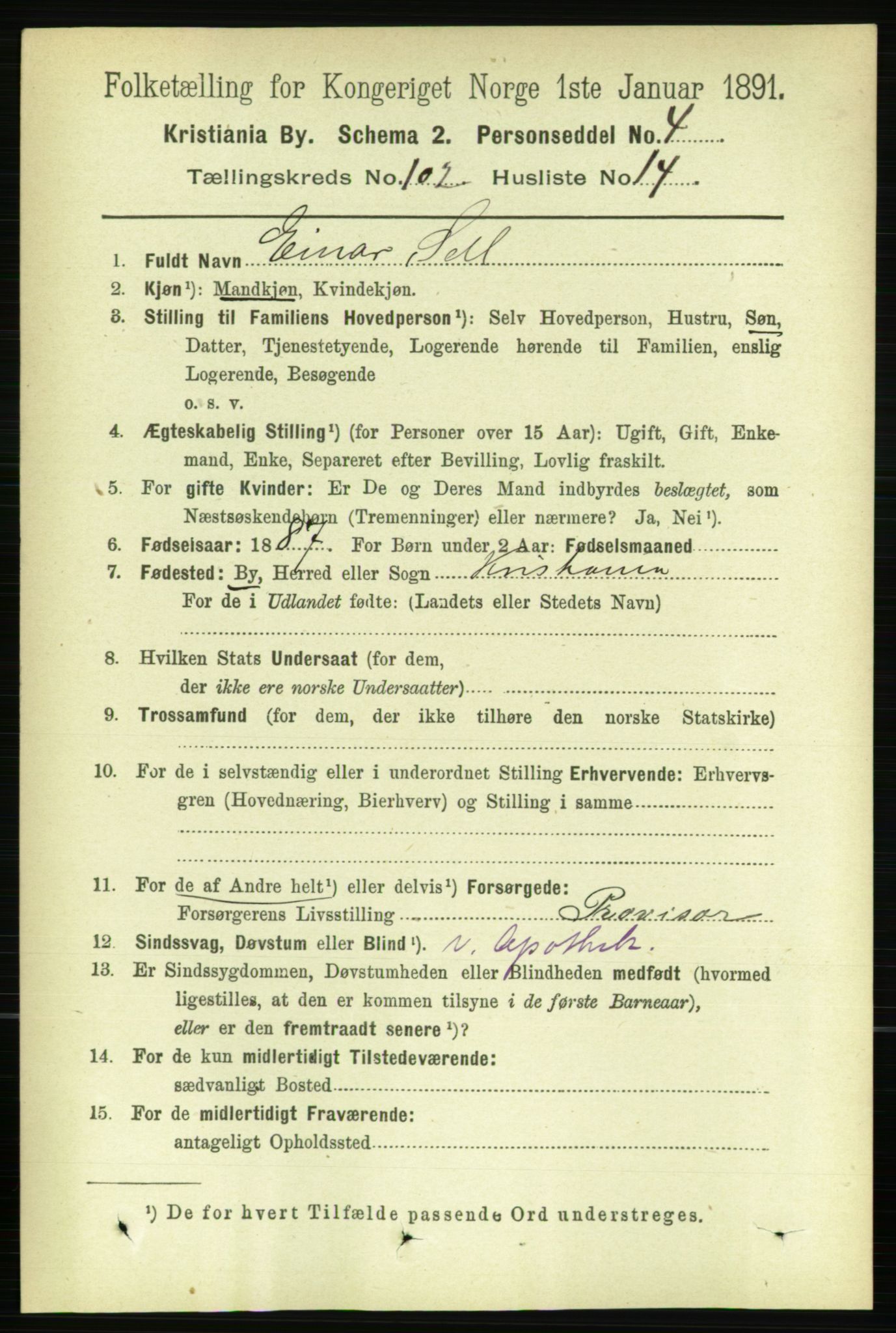 RA, 1891 census for 0301 Kristiania, 1891, p. 50902