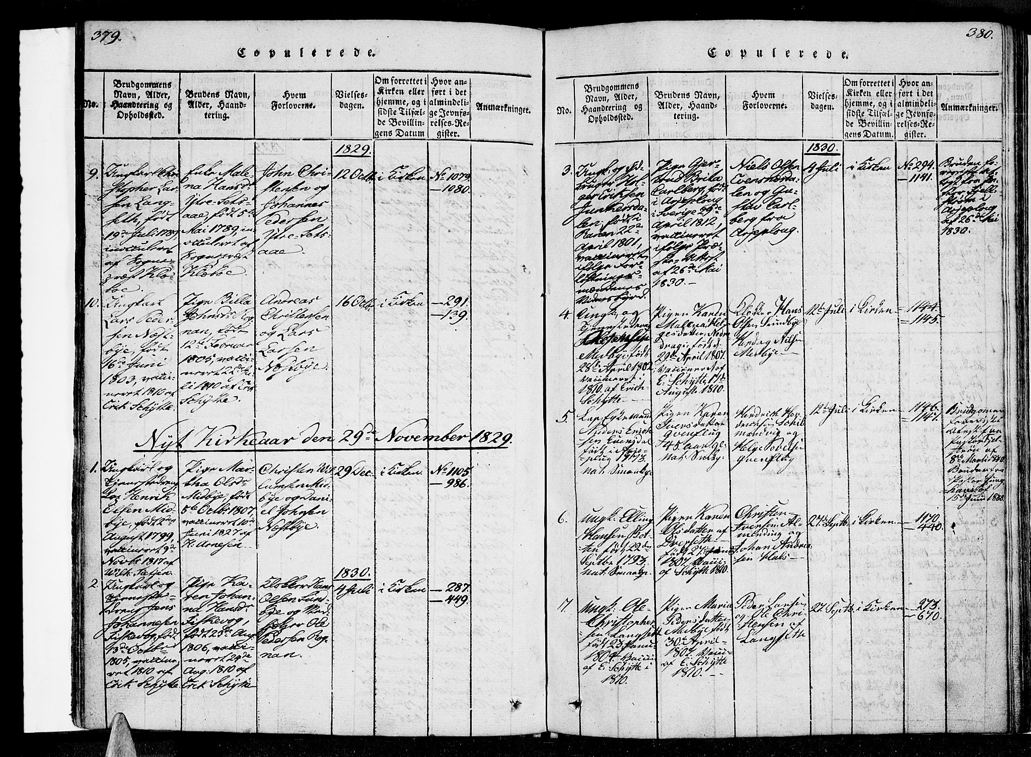 Ministerialprotokoller, klokkerbøker og fødselsregistre - Nordland, SAT/A-1459/847/L0665: Parish register (official) no. 847A05, 1818-1841, p. 379-380