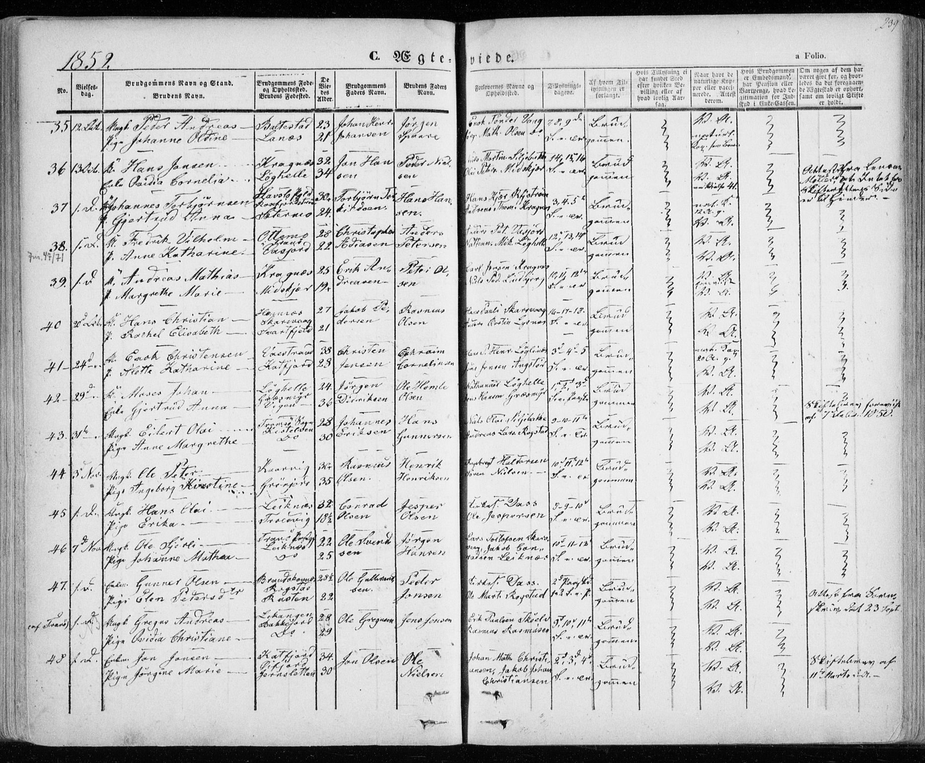 Lenvik sokneprestembete, AV/SATØ-S-1310/H/Ha/Haa/L0006kirke: Parish register (official) no. 6, 1845-1854, p. 239