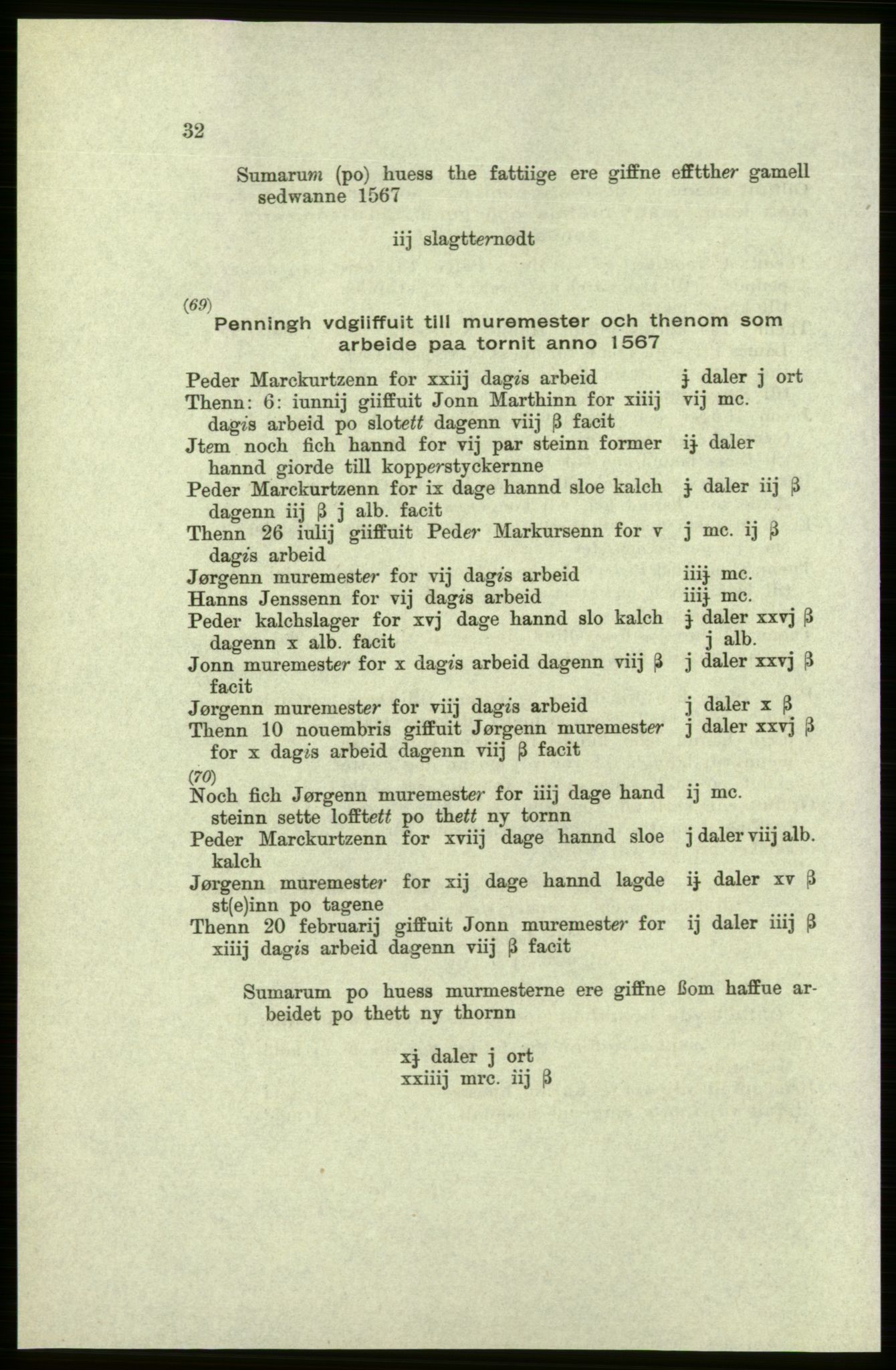 Publikasjoner utgitt av Arkivverket, PUBL/PUBL-001/C/0005: Bind 5: Rekneskap for Bergenhus len 1566-1567: B. Utgift C. Dei nordlandske lena og Finnmark D. Ekstrakt, 1566-1567, p. 32