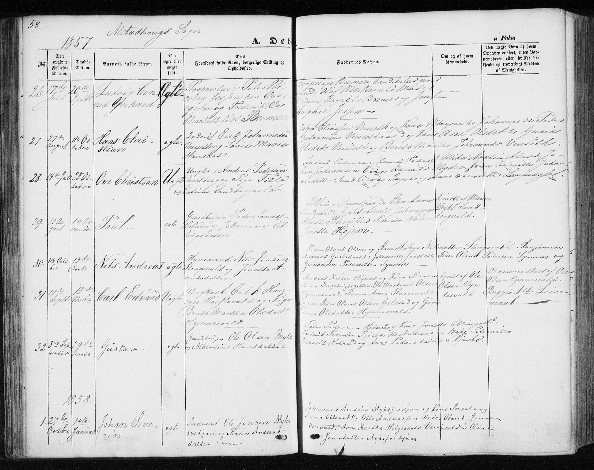 Ministerialprotokoller, klokkerbøker og fødselsregistre - Nord-Trøndelag, AV/SAT-A-1458/717/L0154: Parish register (official) no. 717A07 /1, 1850-1862, p. 58