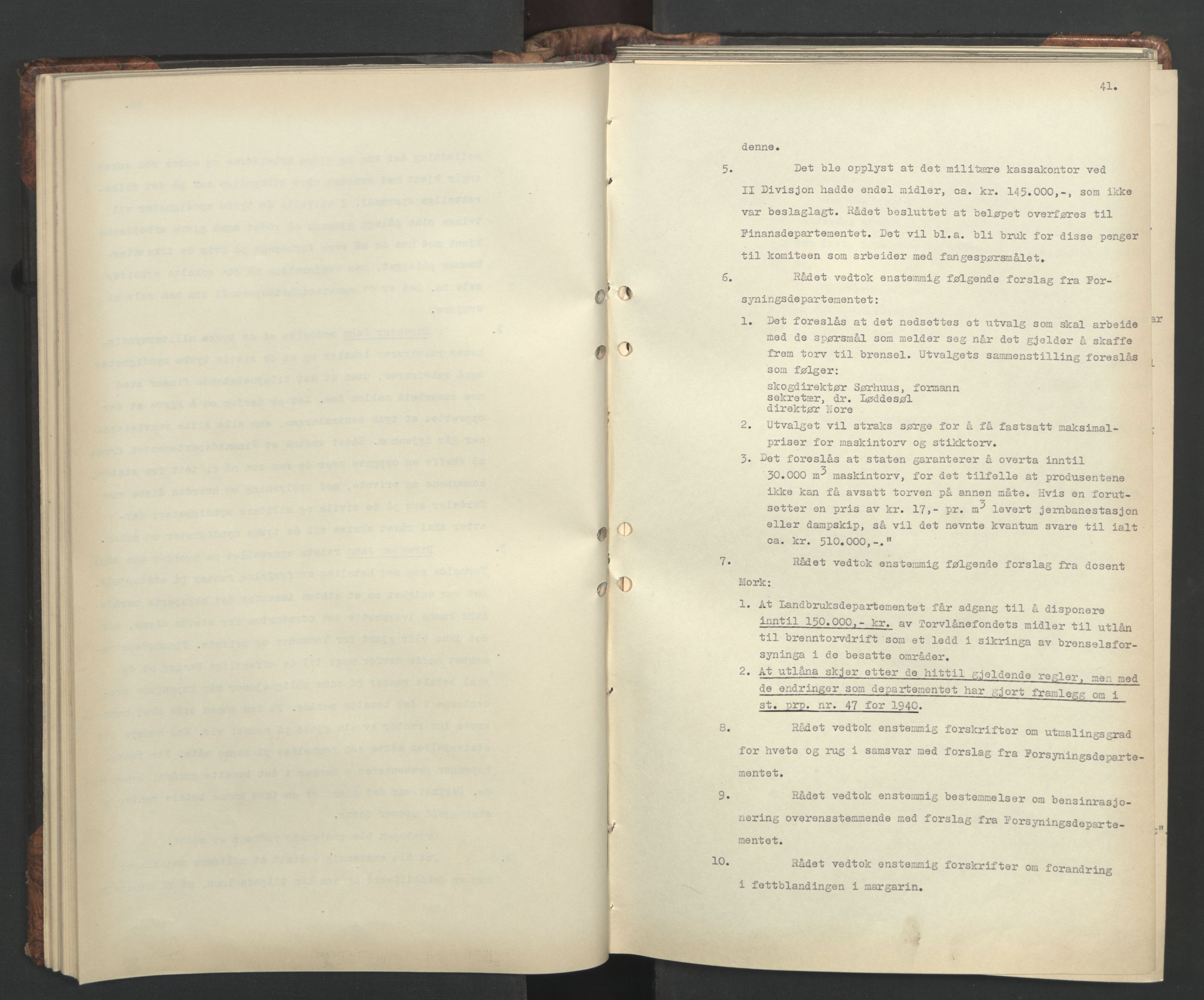 Administrasjonsrådet, AV/RA-S-1004/A/L0001: Møteprotokoll med tillegg 15/4-25/9, 1940, p. 41