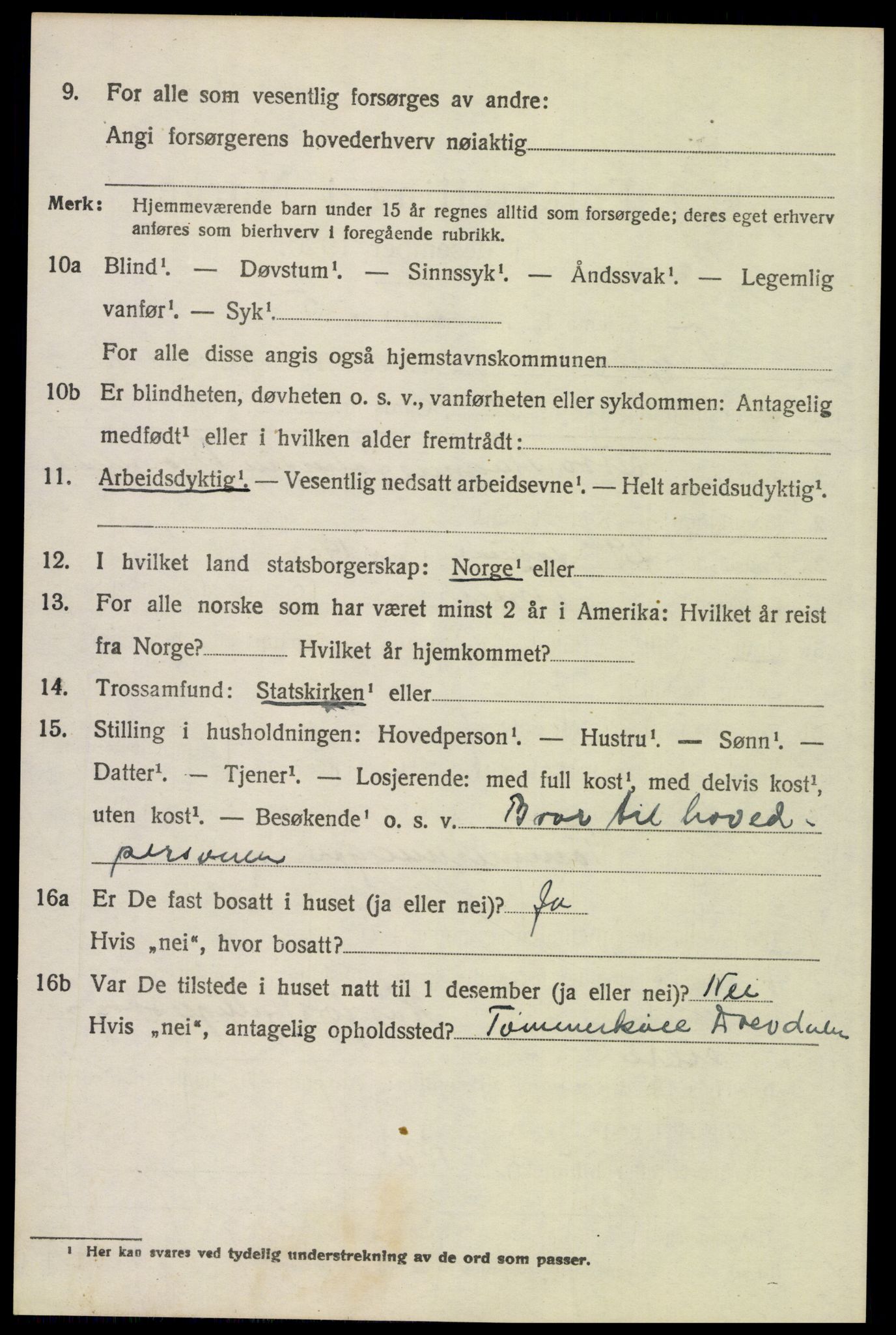 SAH, 1920 census for Trysil, 1920, p. 7004