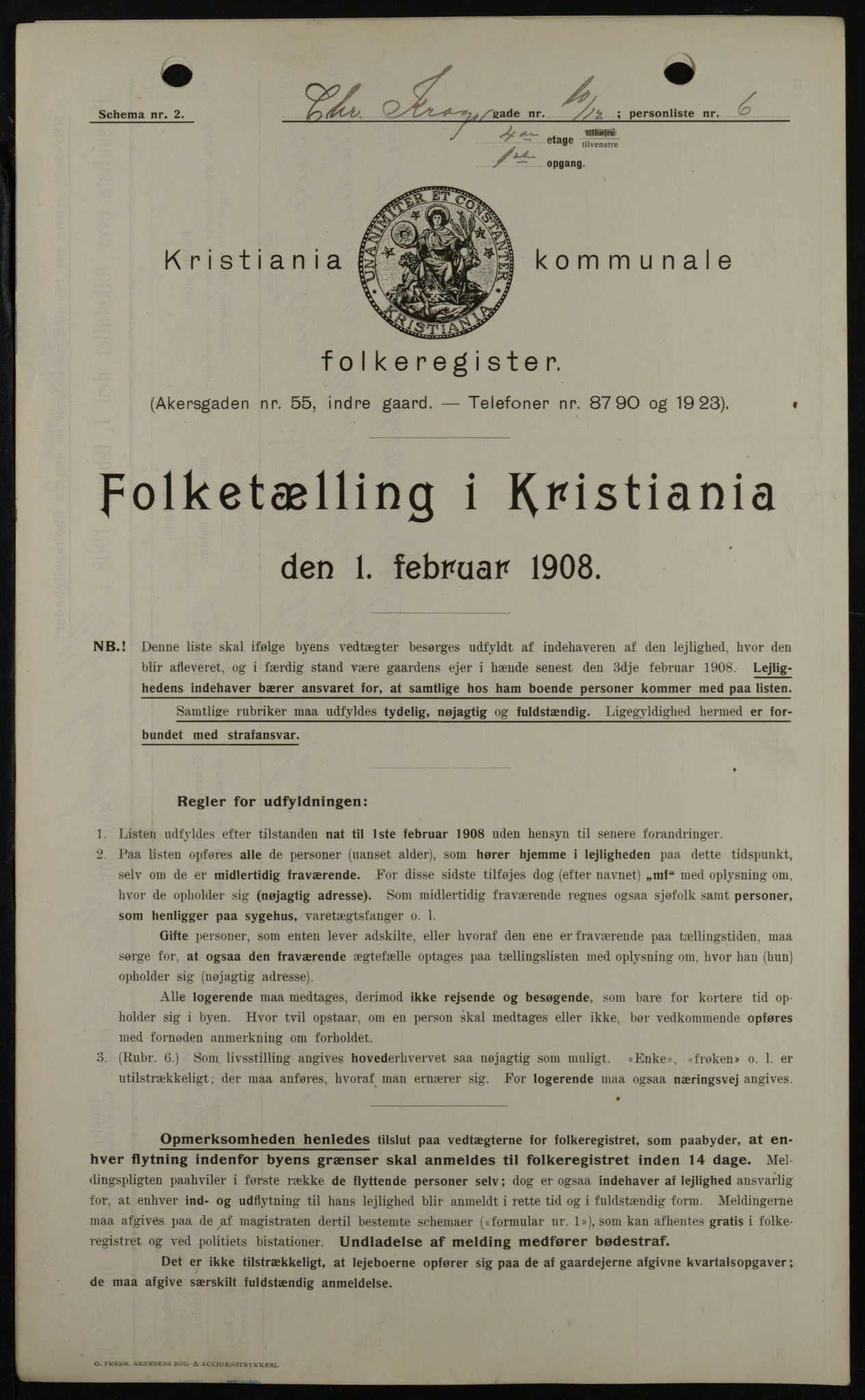 OBA, Municipal Census 1908 for Kristiania, 1908, p. 11099