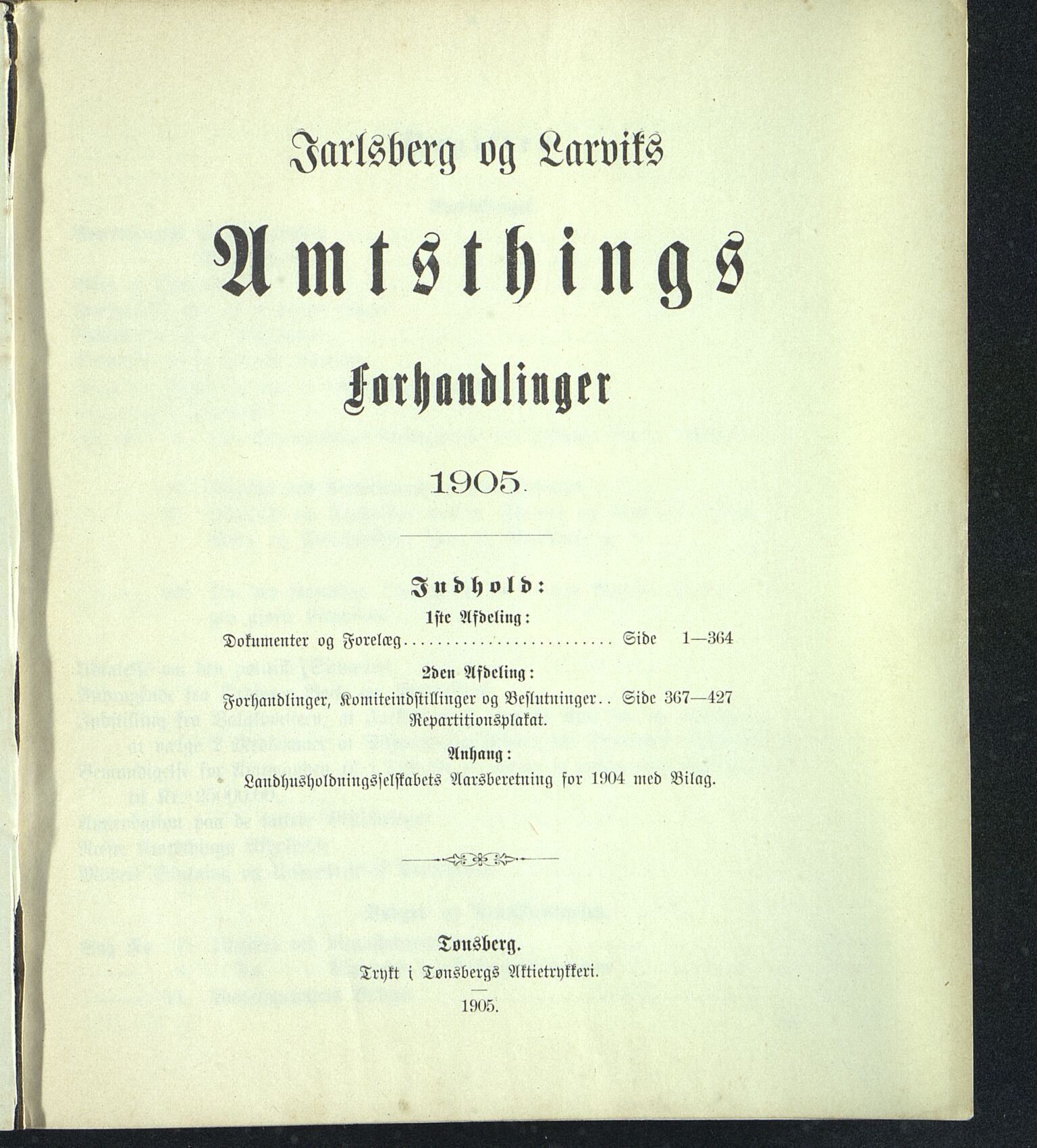 Vestfold fylkeskommune. Fylkestinget, VEMU/A-1315/A/Ab/Abb/L0052: Fylkestingsforhandlinger, 1905, p. 545