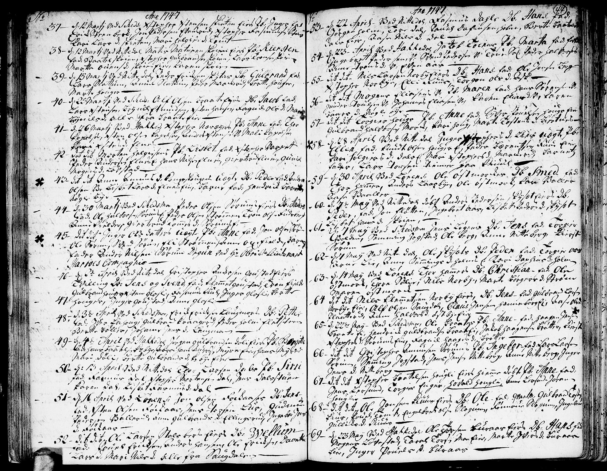 Skedsmo prestekontor Kirkebøker, SAO/A-10033a/F/Fa/L0003: Parish register (official) no. I 3, 1737-1759, p. 44