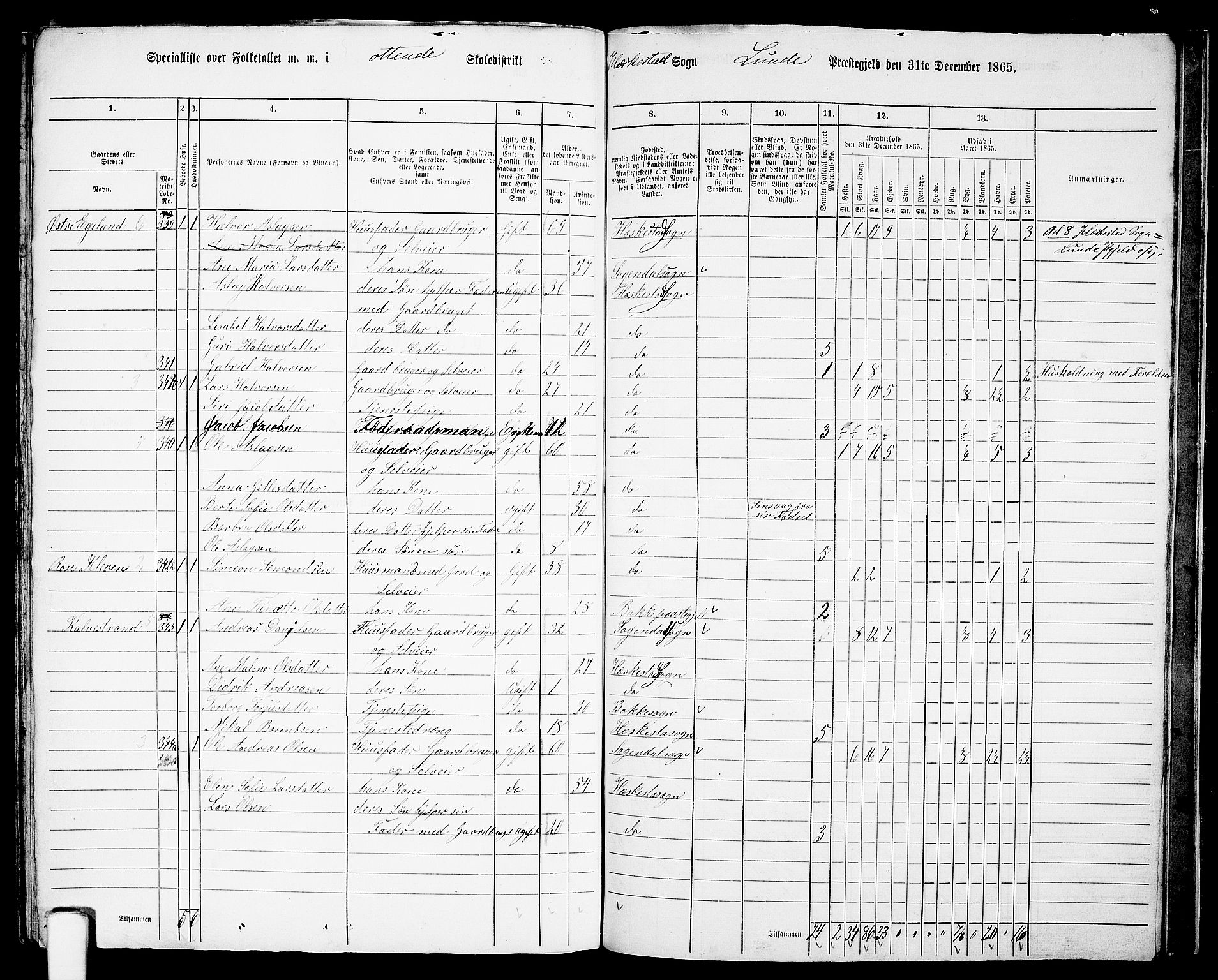 RA, 1865 census for Lund, 1865, p. 97