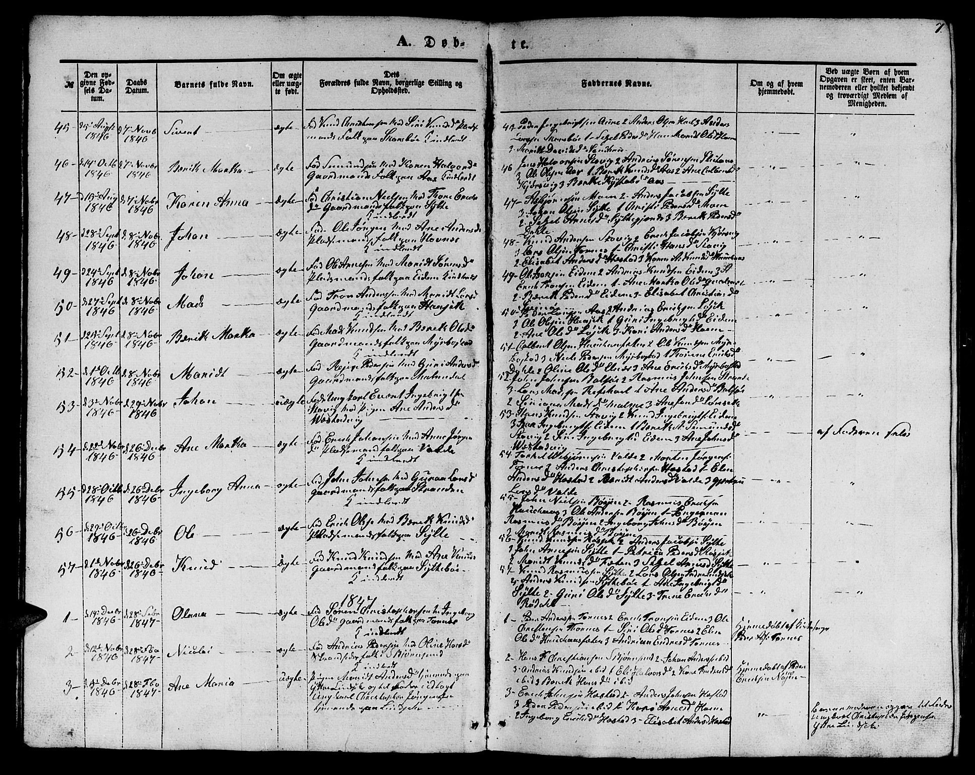 Ministerialprotokoller, klokkerbøker og fødselsregistre - Møre og Romsdal, SAT/A-1454/565/L0753: Parish register (copy) no. 565C02, 1845-1870, p. 7