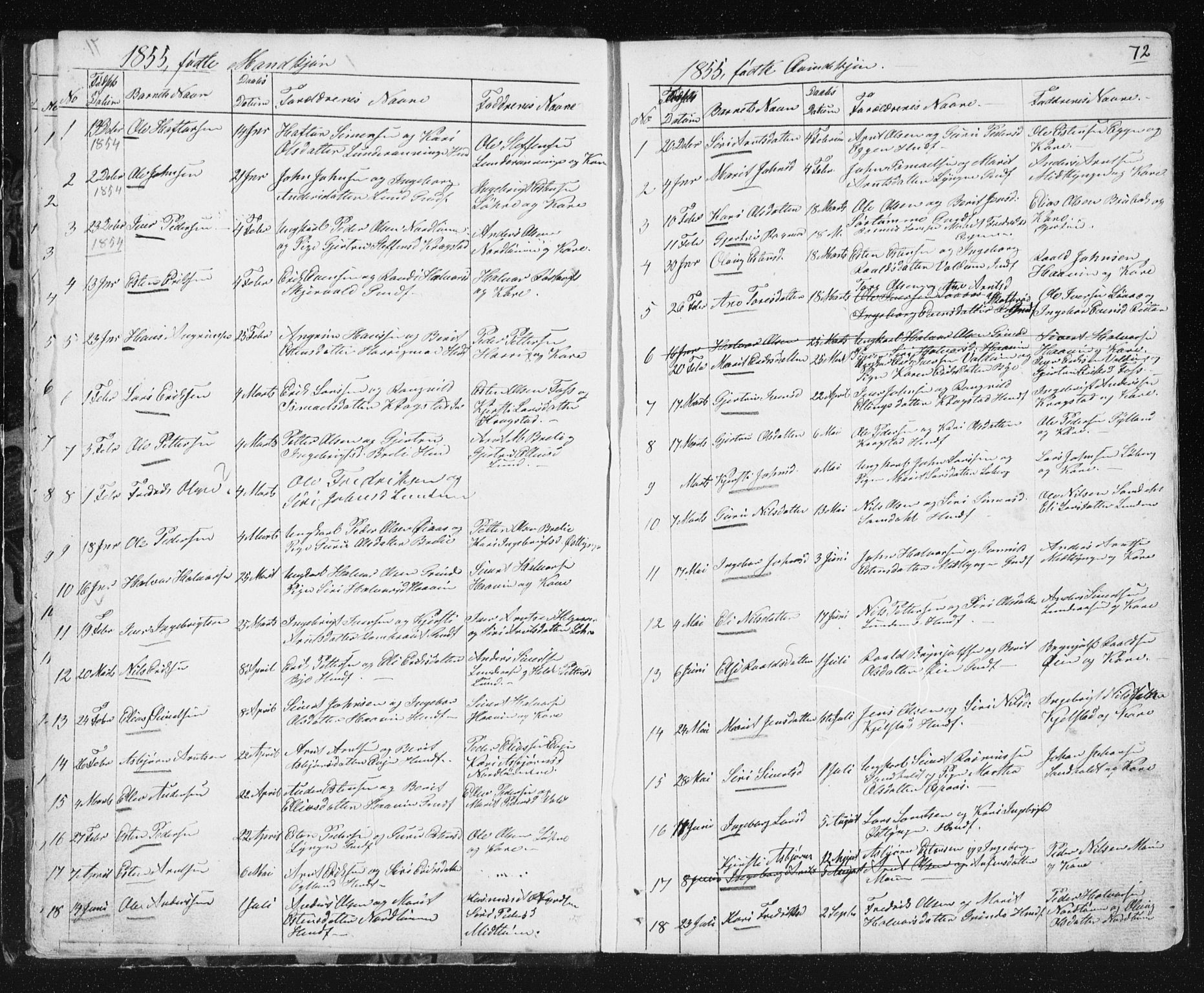 Ministerialprotokoller, klokkerbøker og fødselsregistre - Sør-Trøndelag, SAT/A-1456/692/L1110: Parish register (copy) no. 692C05, 1849-1889, p. 72