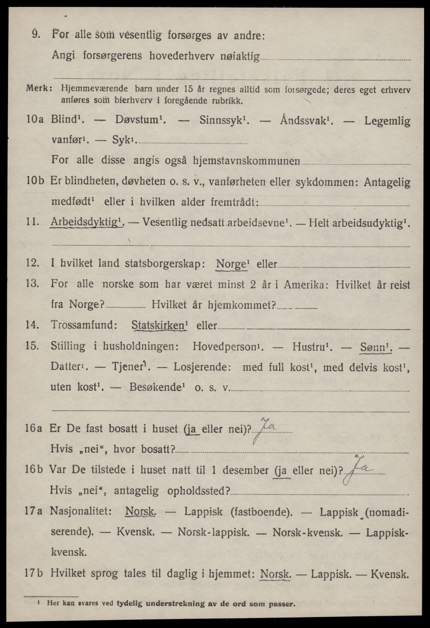 SAT, 1920 census for Klæbu, 1920, p. 2079