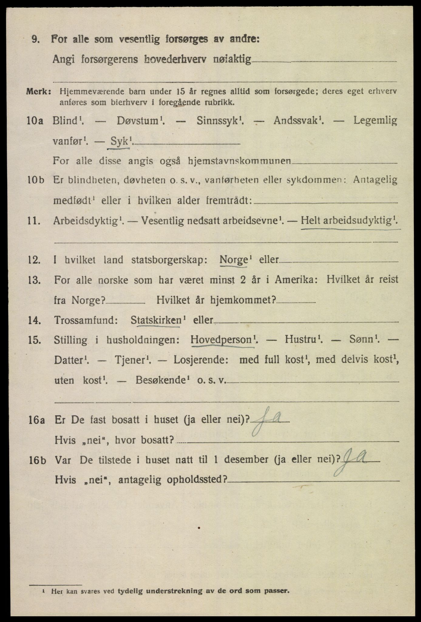 SAK, 1920 census for Spangereid, 1920, p. 1716